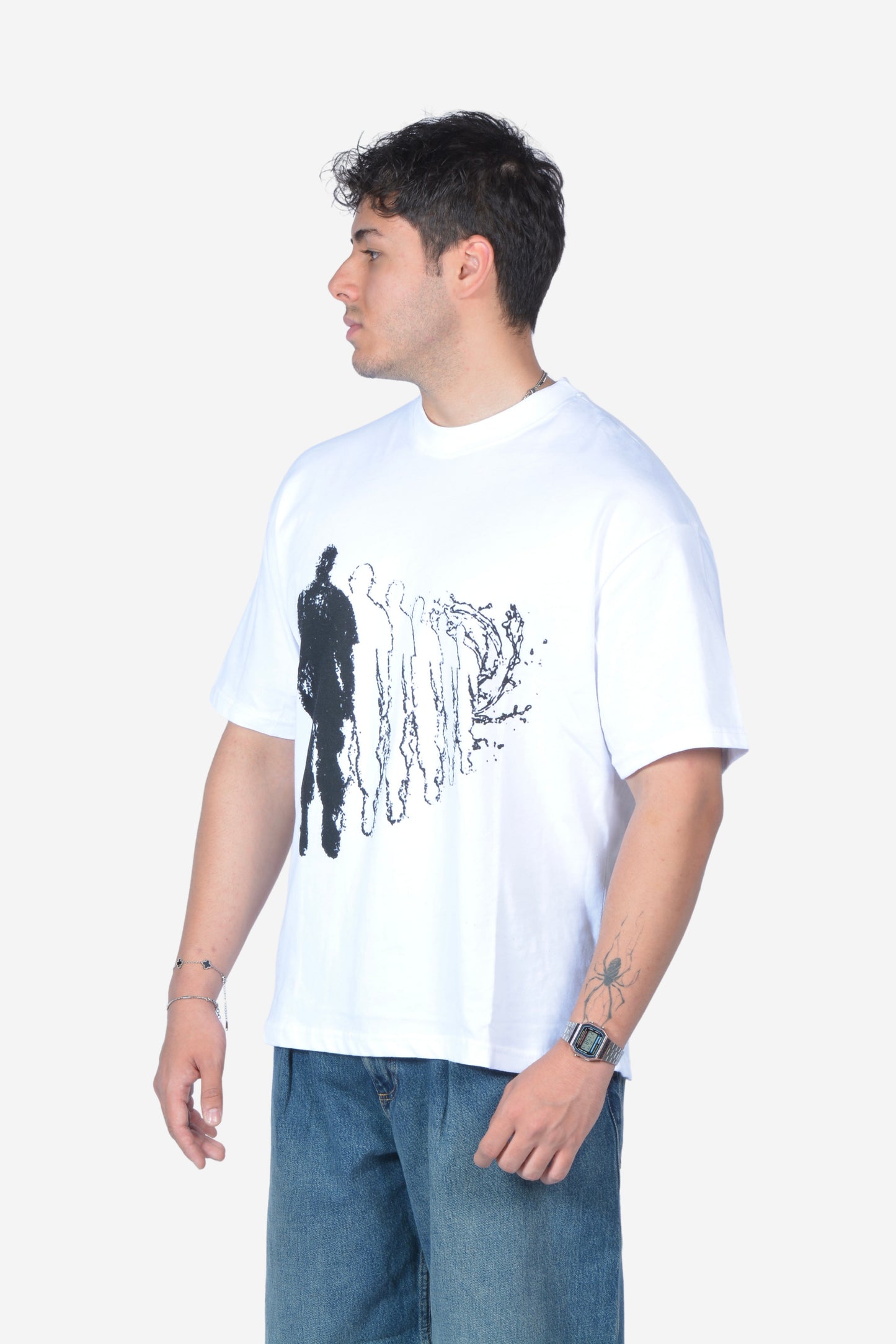 Human Printed Beyaz Tişört