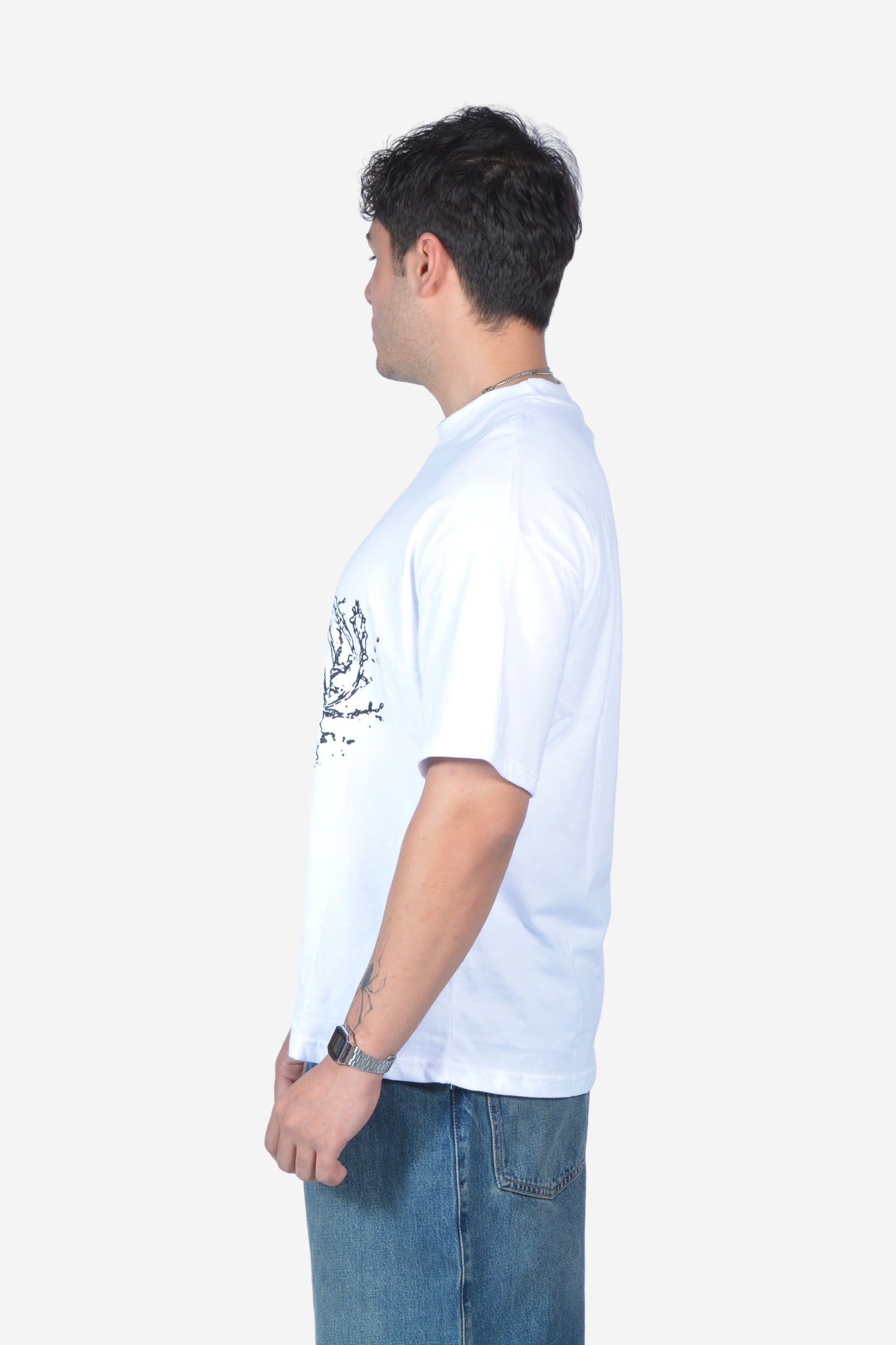Human Printed Beyaz Tişört