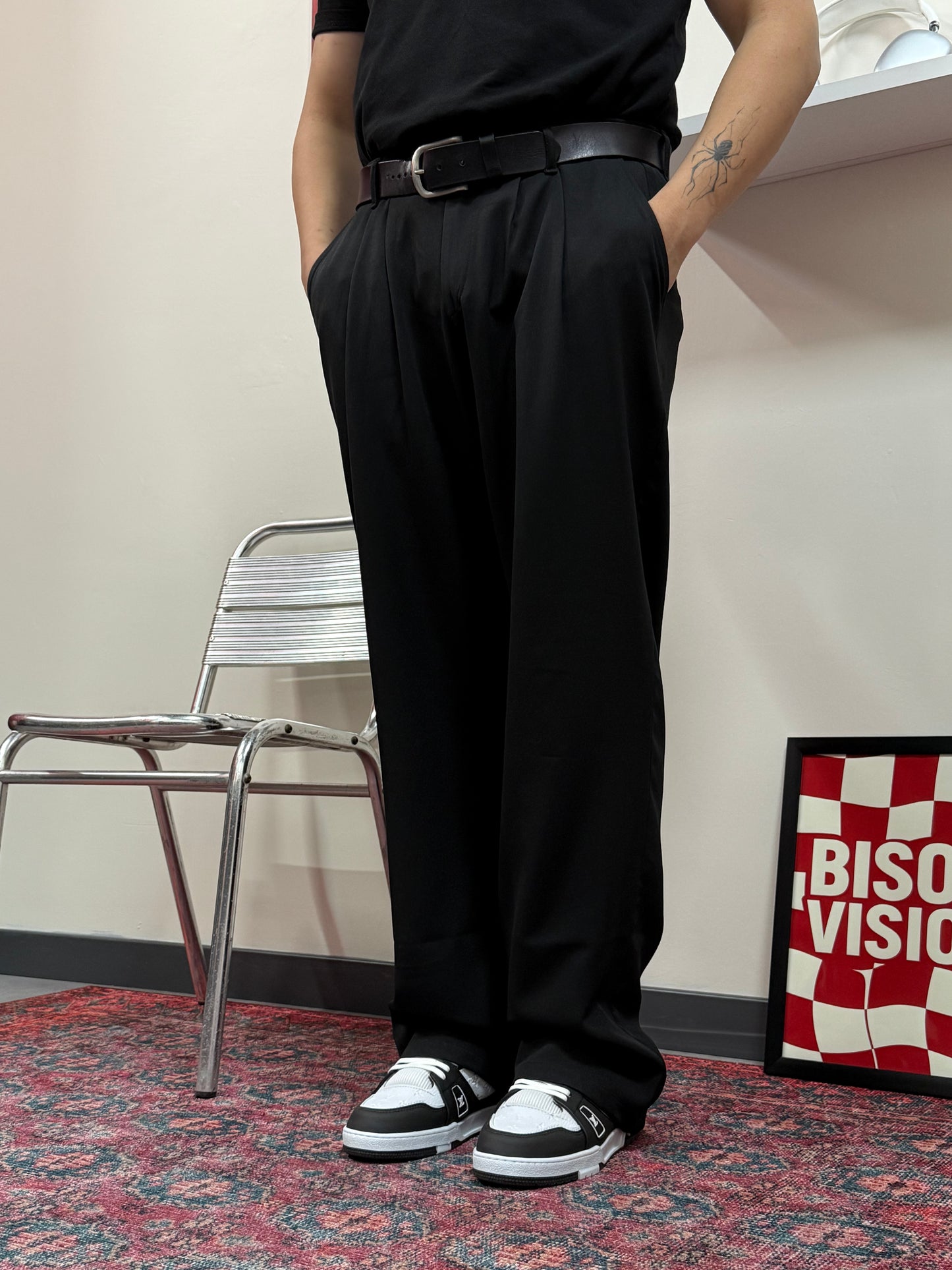 Siyah Baggy Premium Kumaş Pantolon