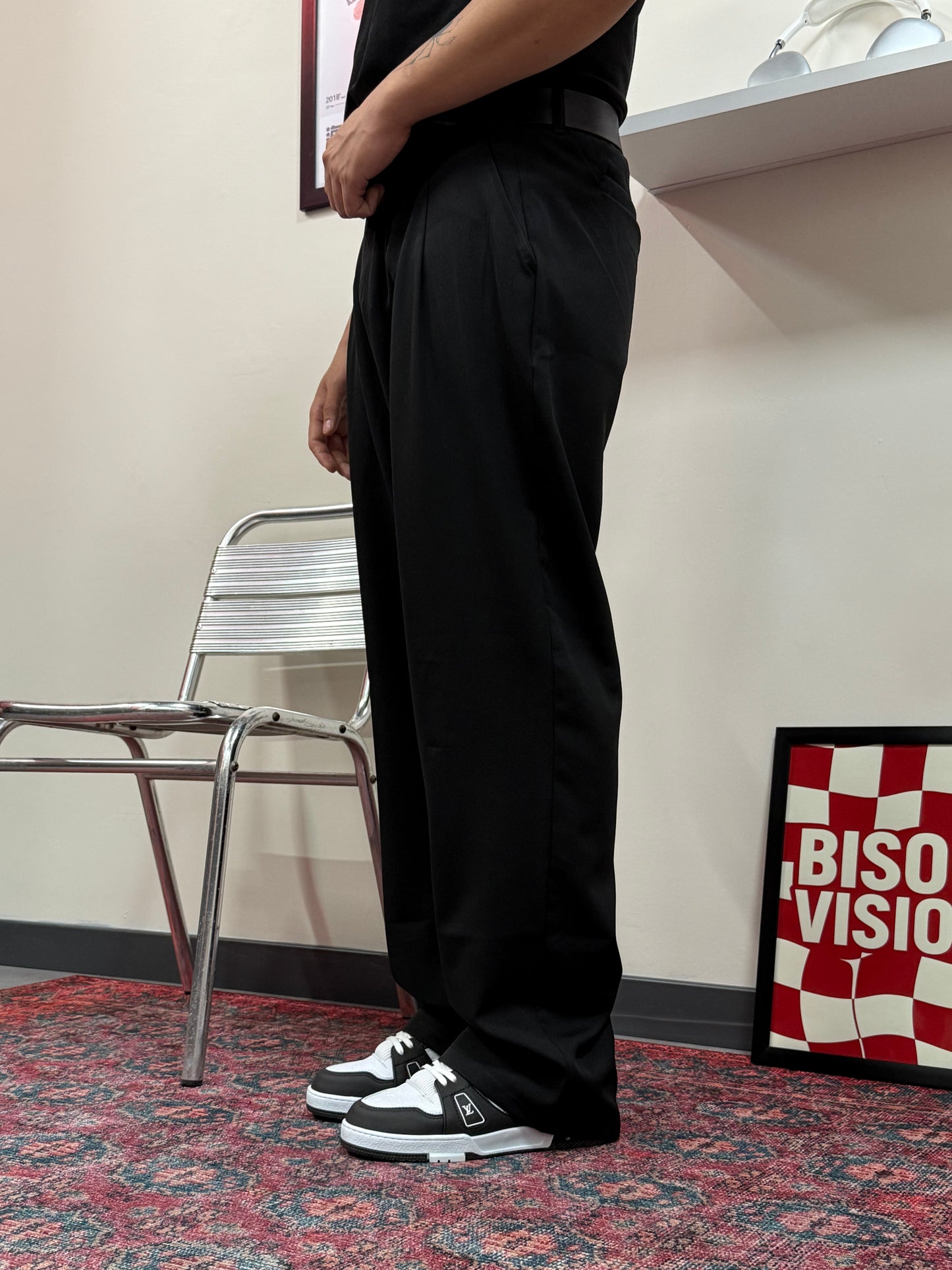 Siyah Baggy Premium Kumaş Pantolon