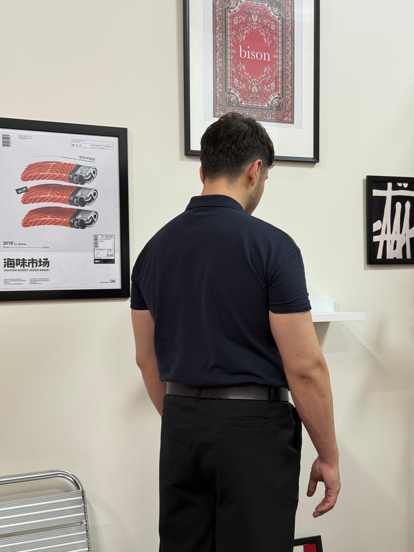 Pike Kumaş Polo Yaka Basic Lacivert Tişört