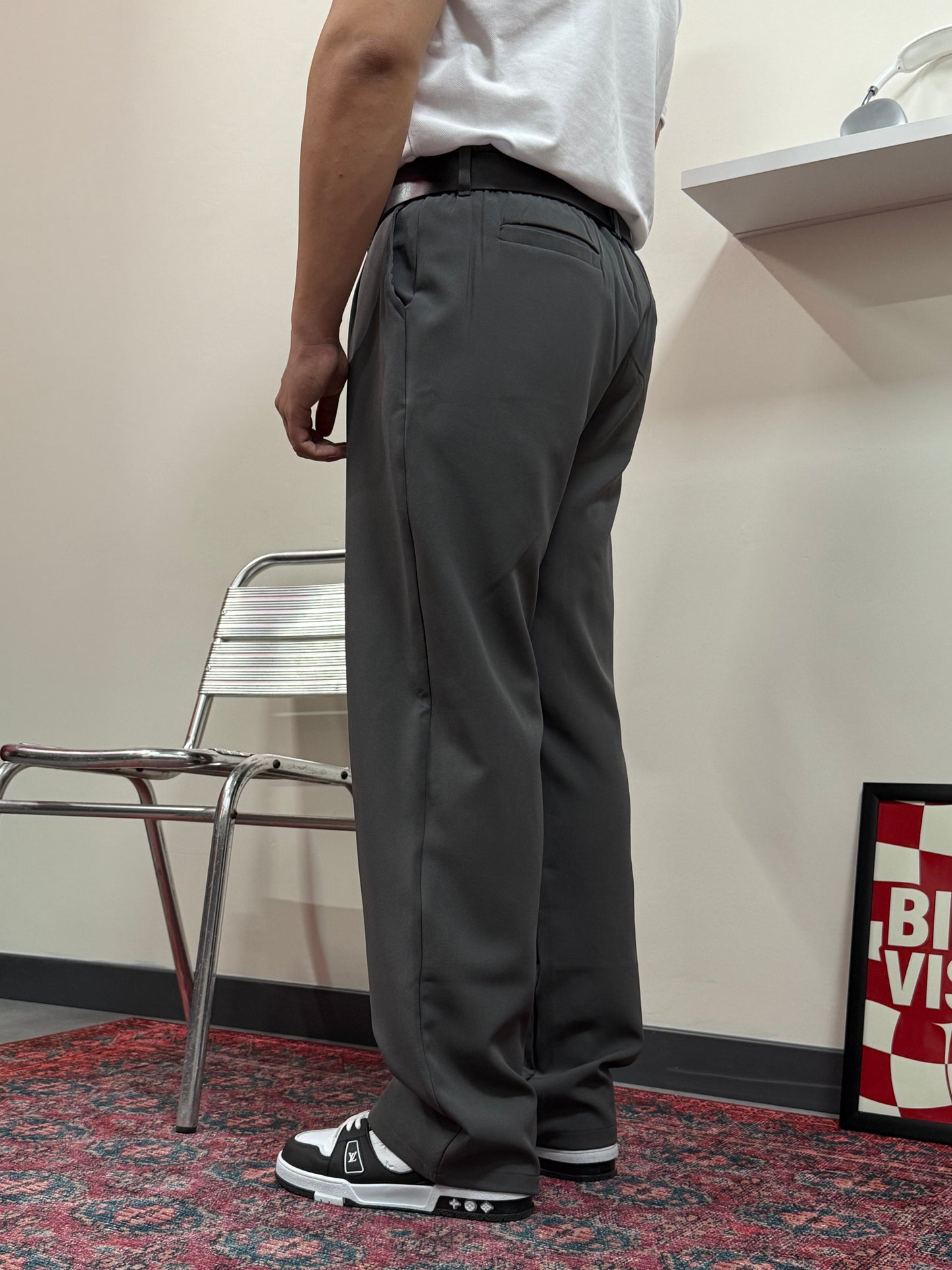 Gri Baggy Premium Kumaş Pantolon