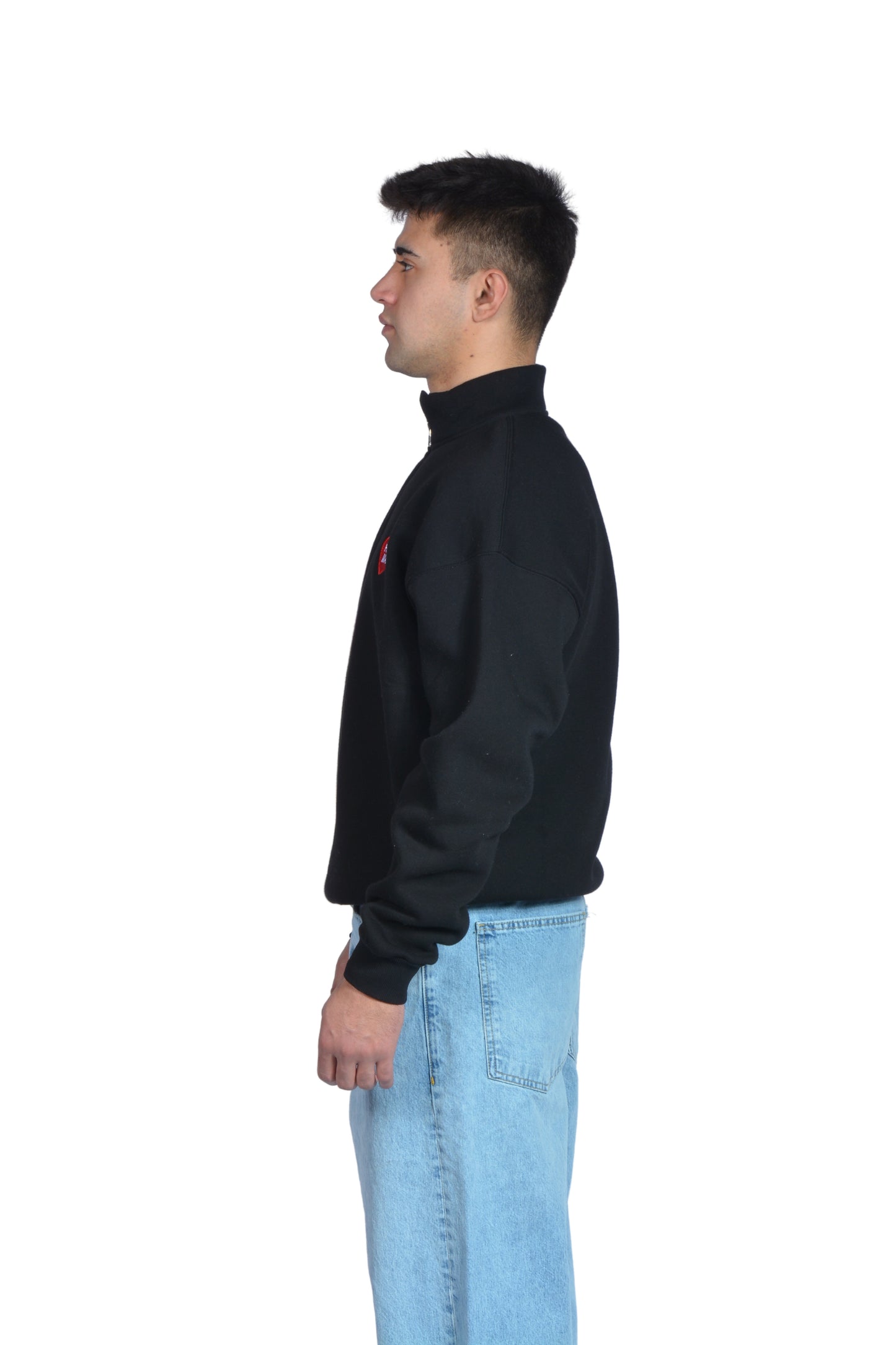 Human Made Nakış İşlemeli Siyah Half Zip Sweatshirt