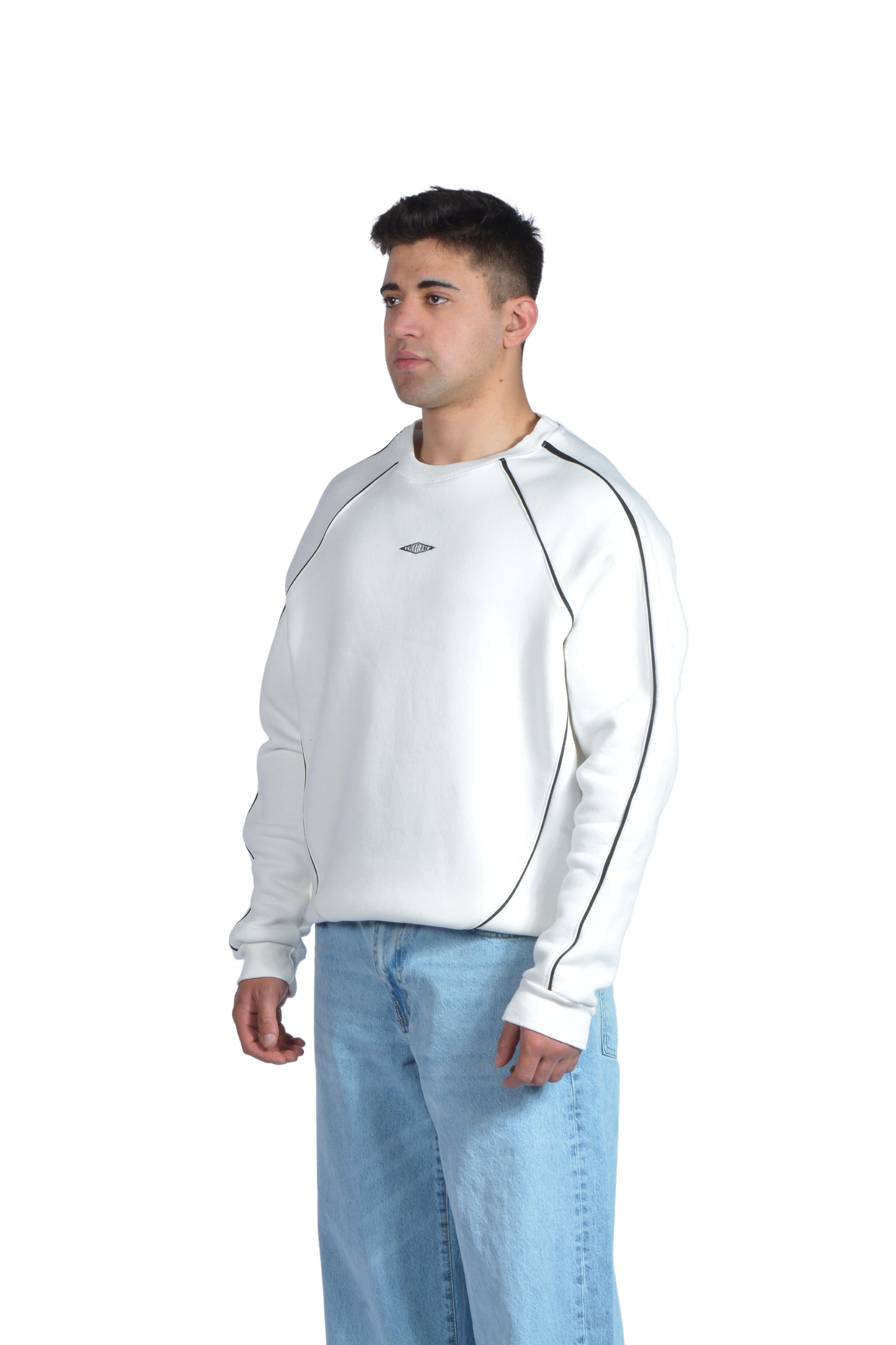 Greatland Çizgi Desen Beyaz Sweatshirt