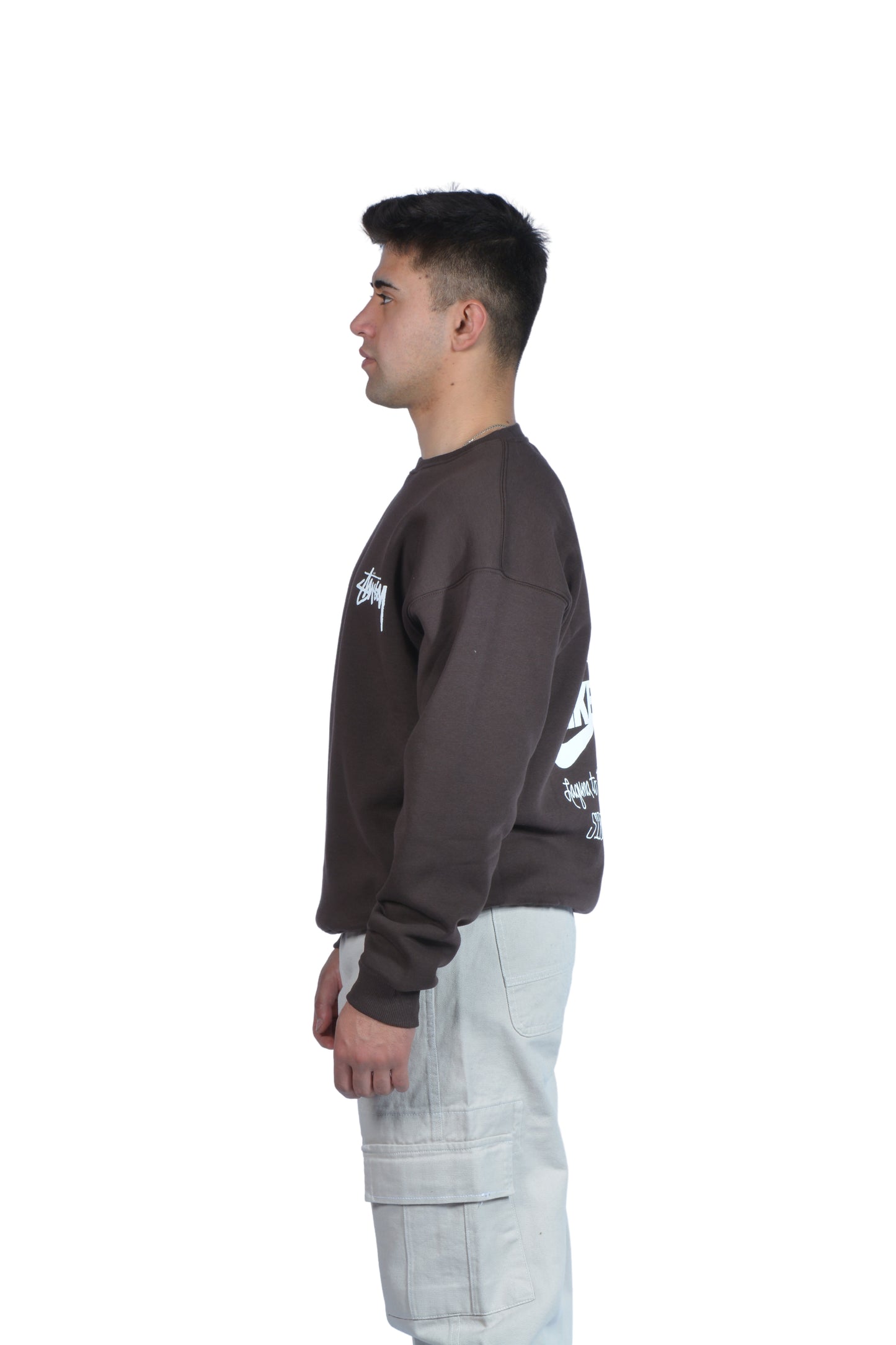 STxNK Printed Premium Kahverengi Sweatshirt