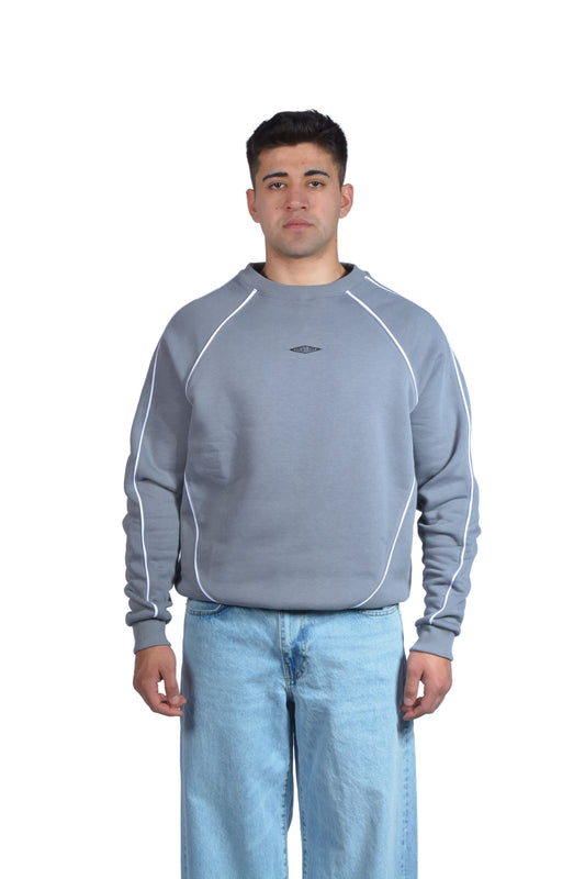 Greatland Çizgi Desen Gri Sweatshirt