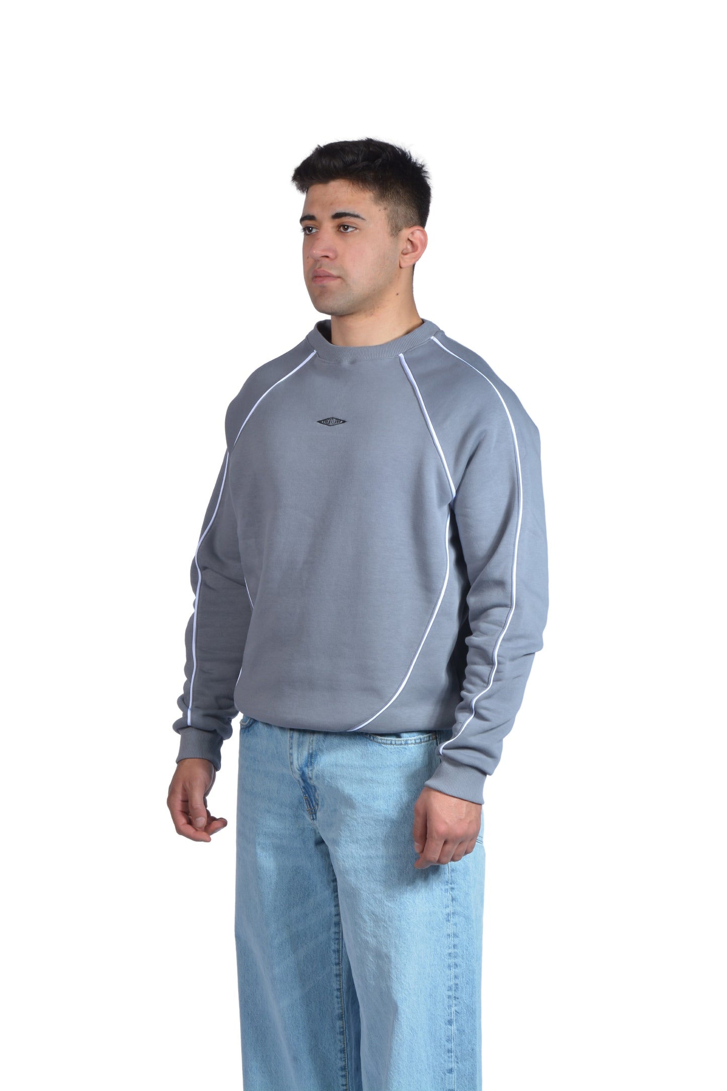 Greatland Çizgi Desen Gri Sweatshirt