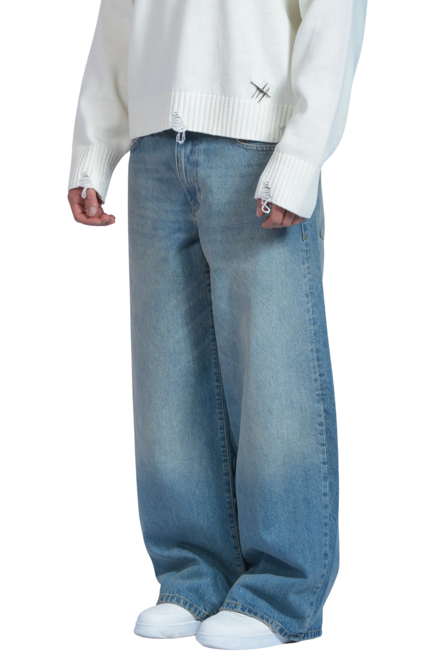 Blue Washed Eskitme Super Baggy Pants