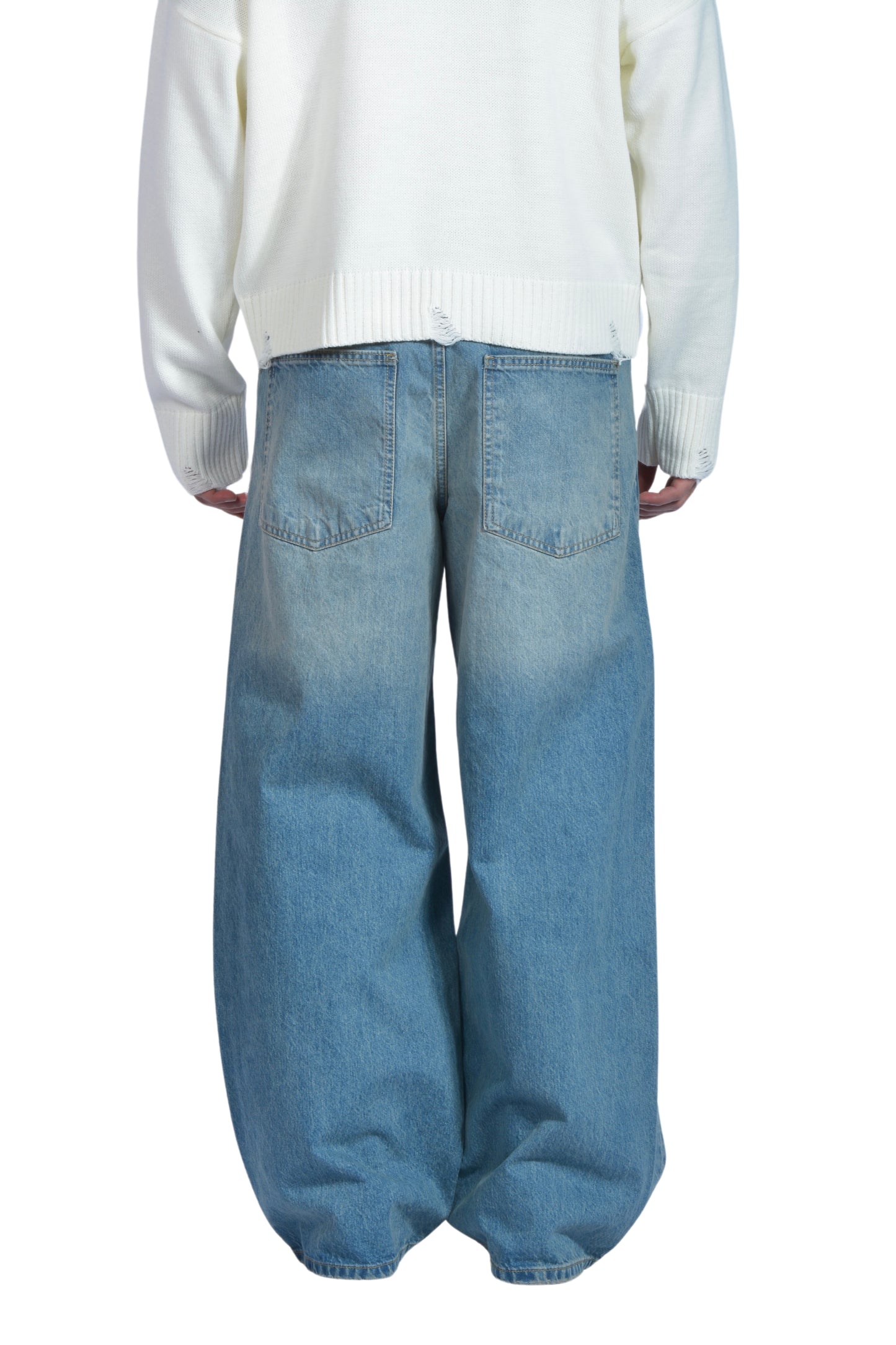 Blue Washed Eskitme Super Baggy Pants