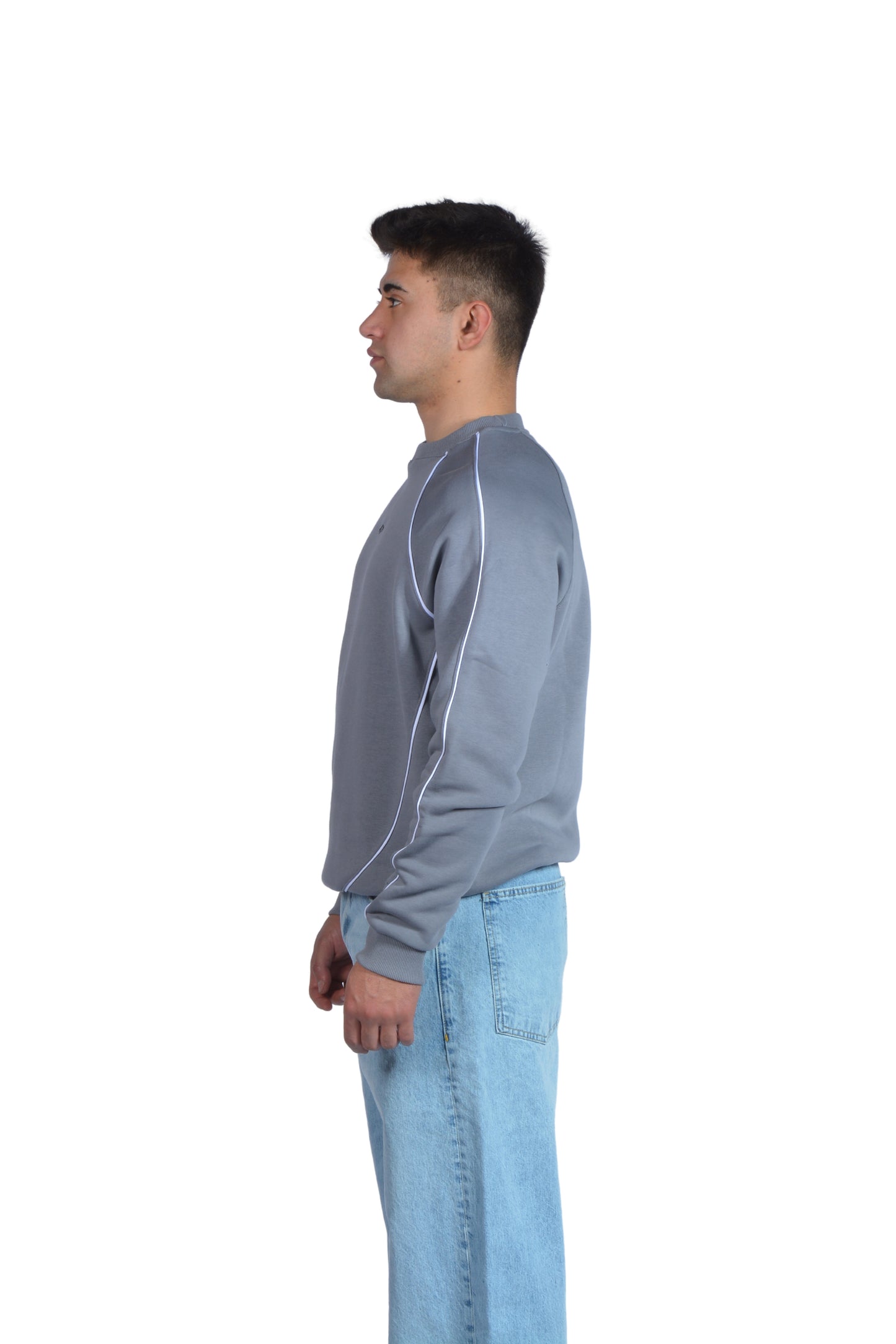 Greatland Çizgi Desen Gri Sweatshirt