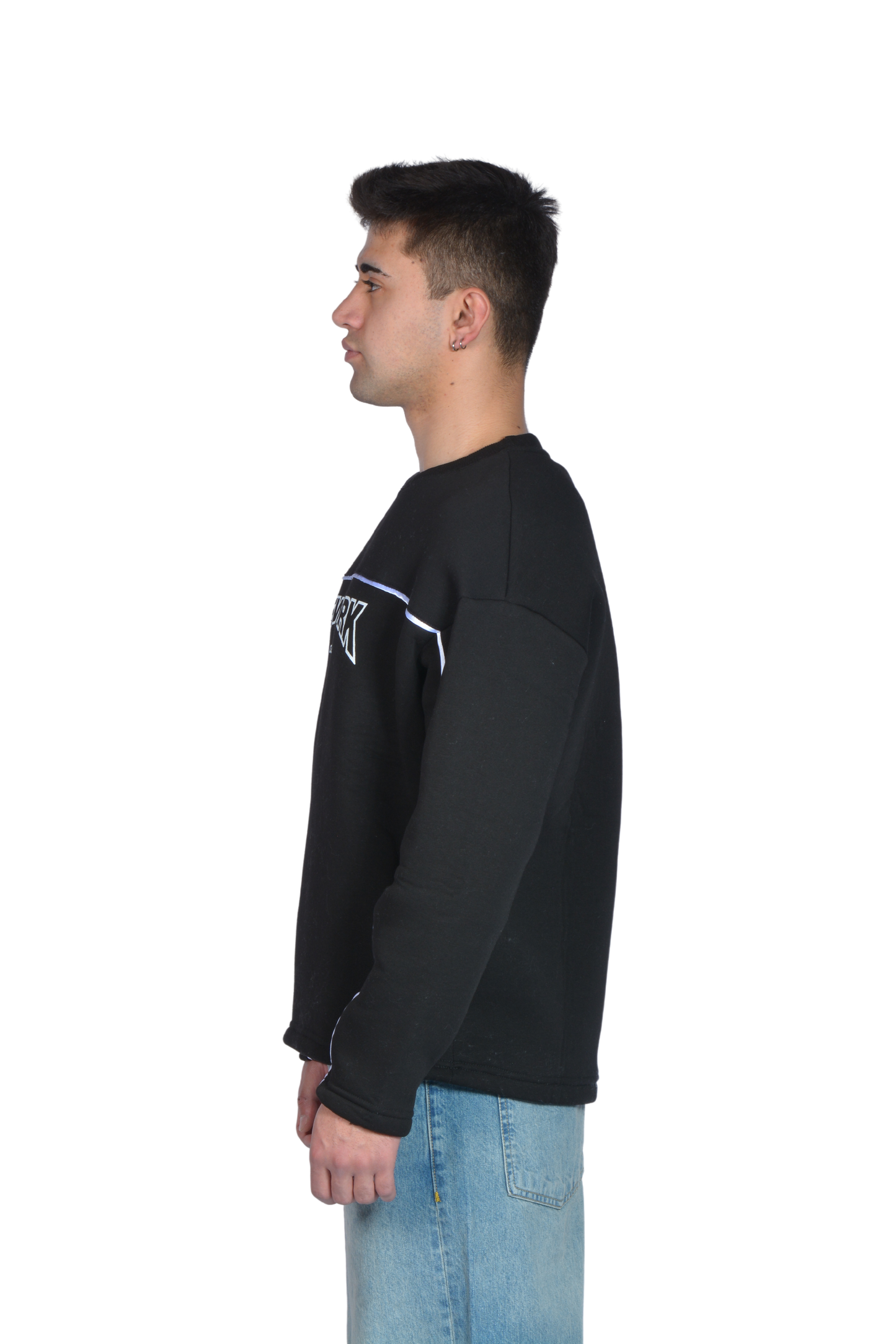 NY Baskılı Premium Siyah Sweatshirt