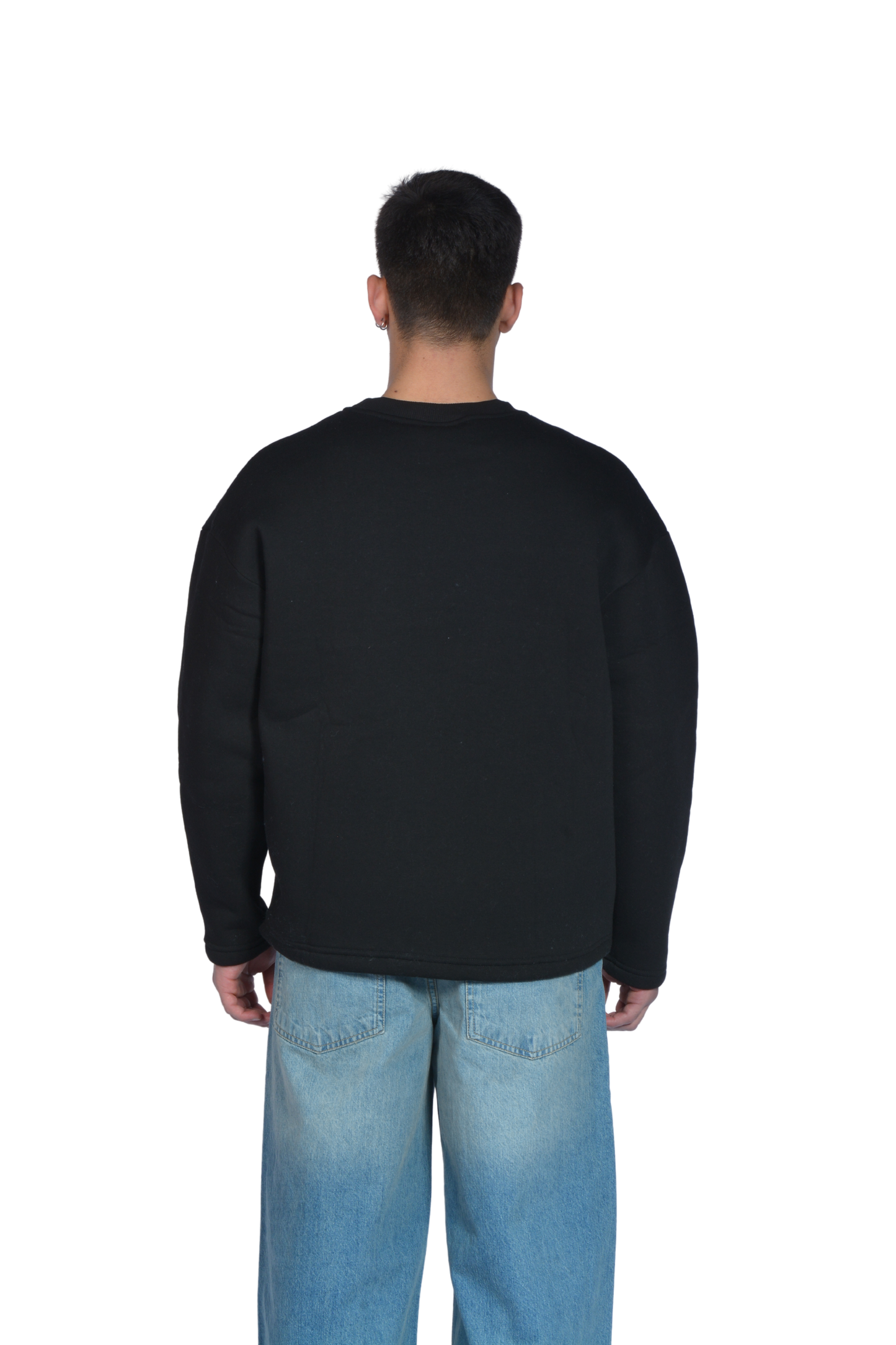 NY Baskılı Premium Siyah Sweatshirt