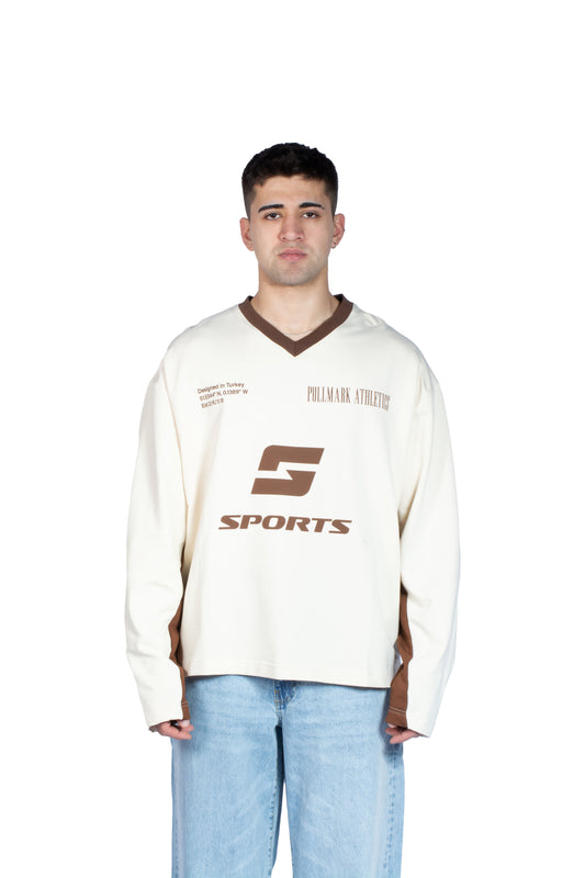 Sport Baskılı Bej Shirt