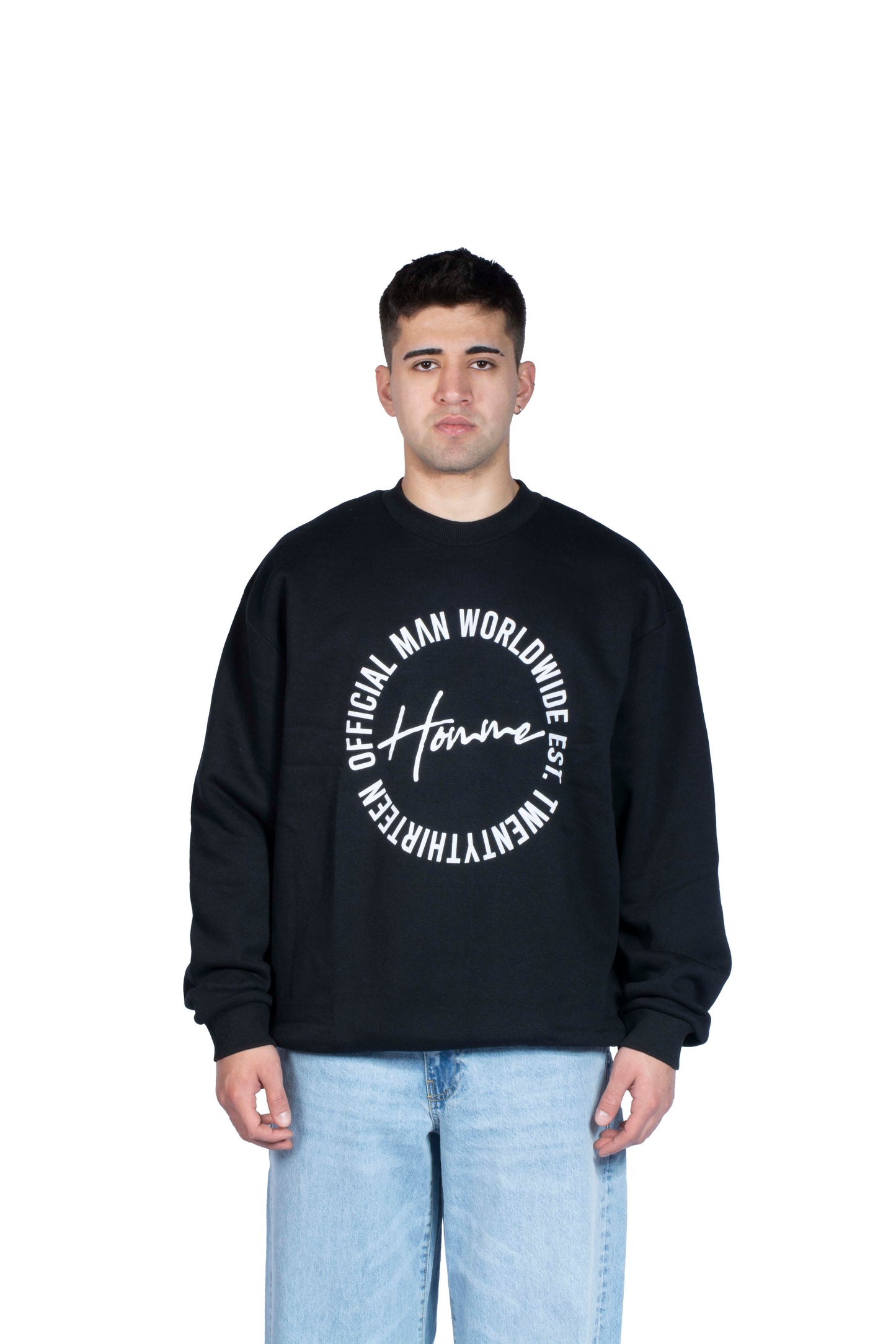 Homme Printed Siyah Sweatshirt