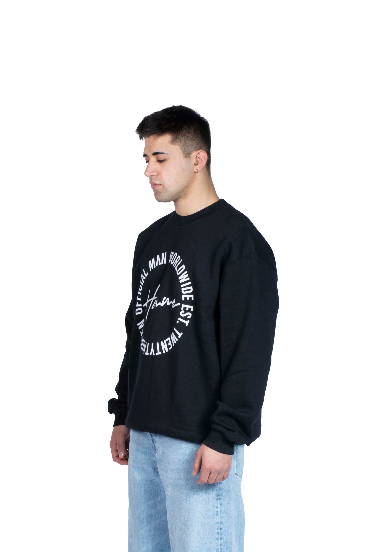 Homme Printed Siyah Sweatshirt