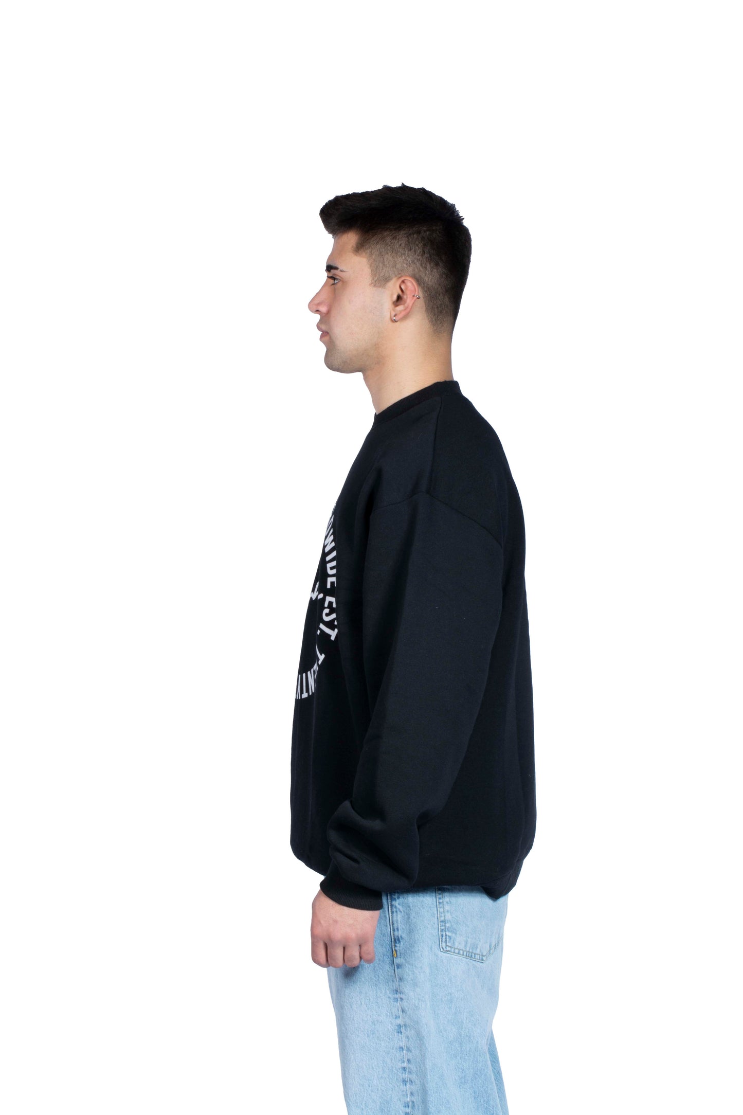 Homme Printed Siyah Sweatshirt