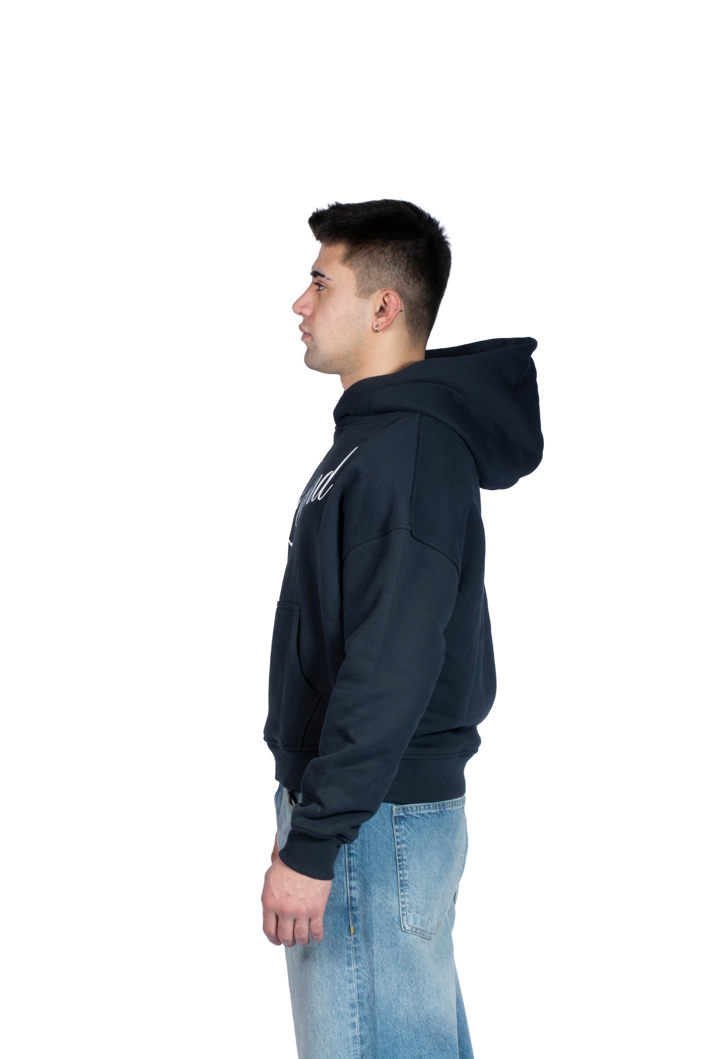 Legend Baskılı Boxy Kalıp Taş Kumaş Premium Hoodie