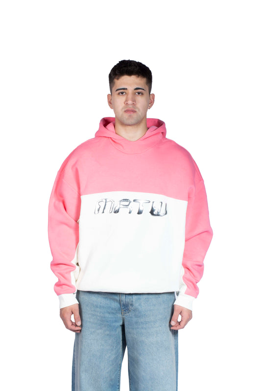 RV Matw Kabartma Baskılı Pink Premium Hoodie