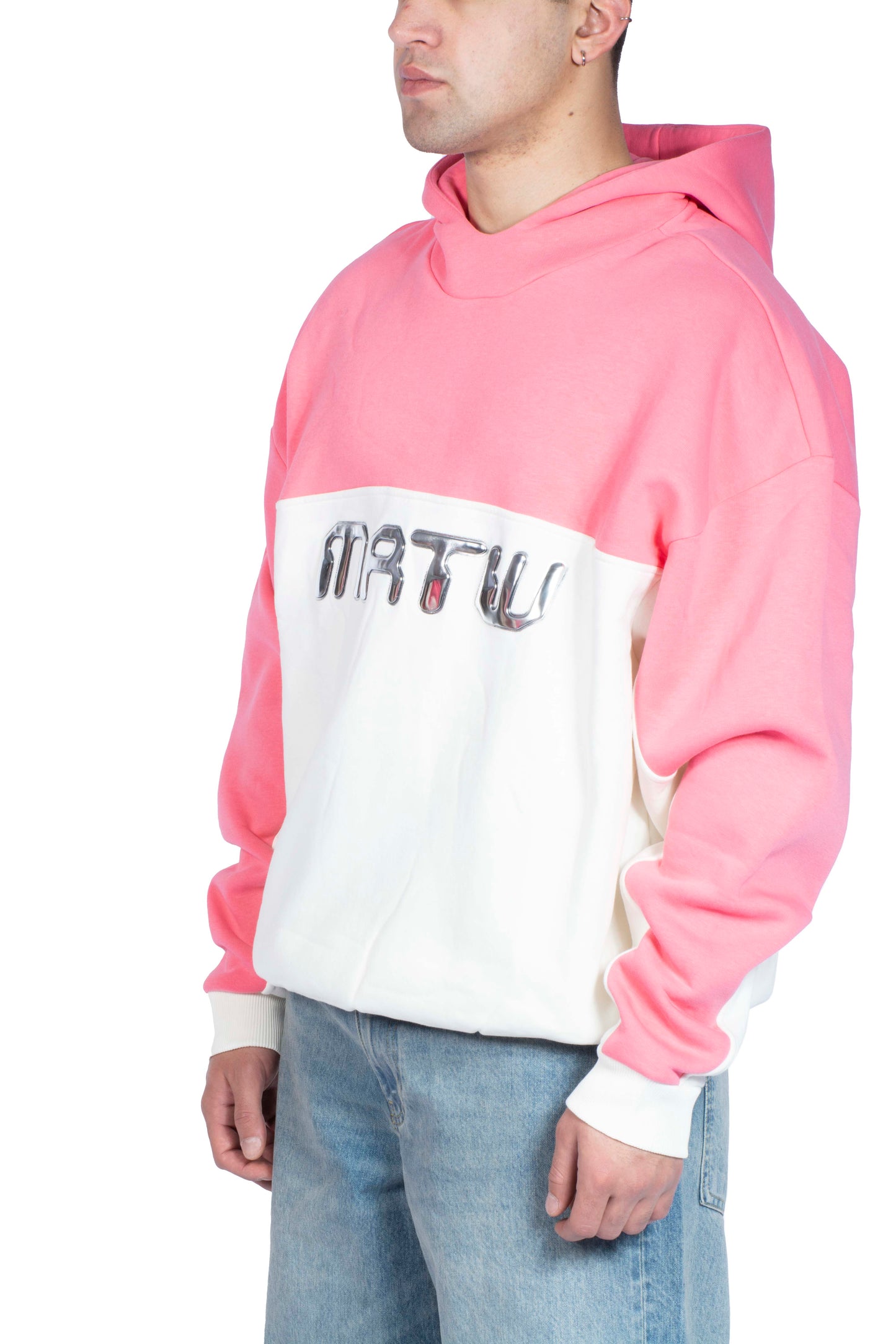 RV Matw Kabartma Baskılı Pink Premium Hoodie