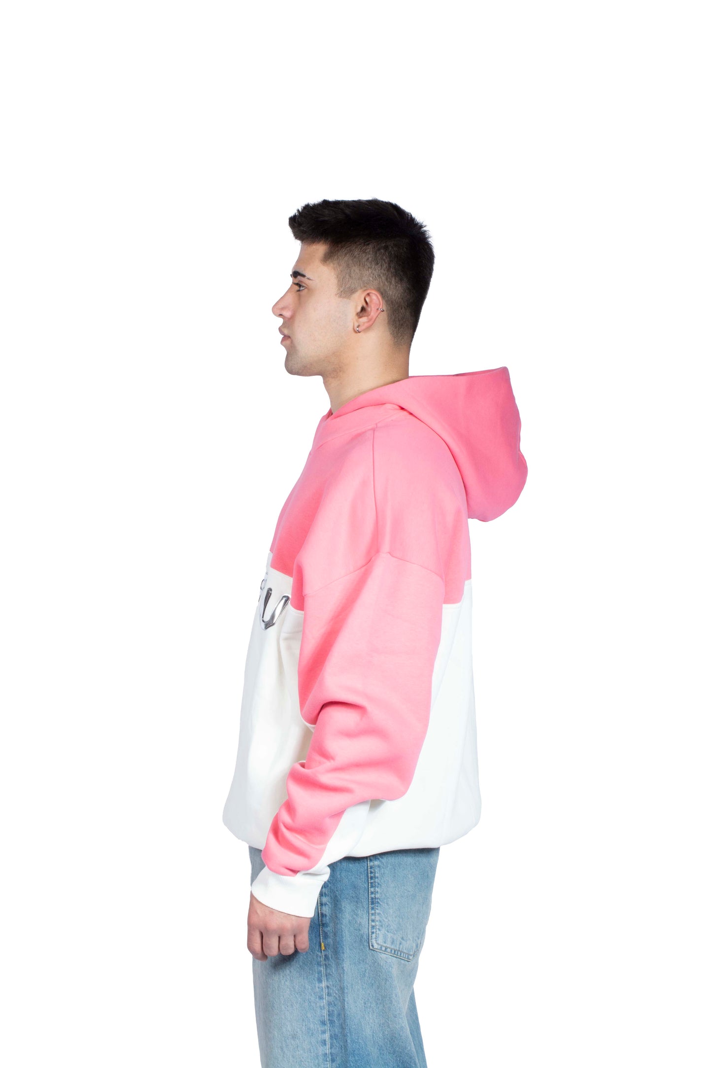 RV Matw Kabartma Baskılı Pink Premium Hoodie