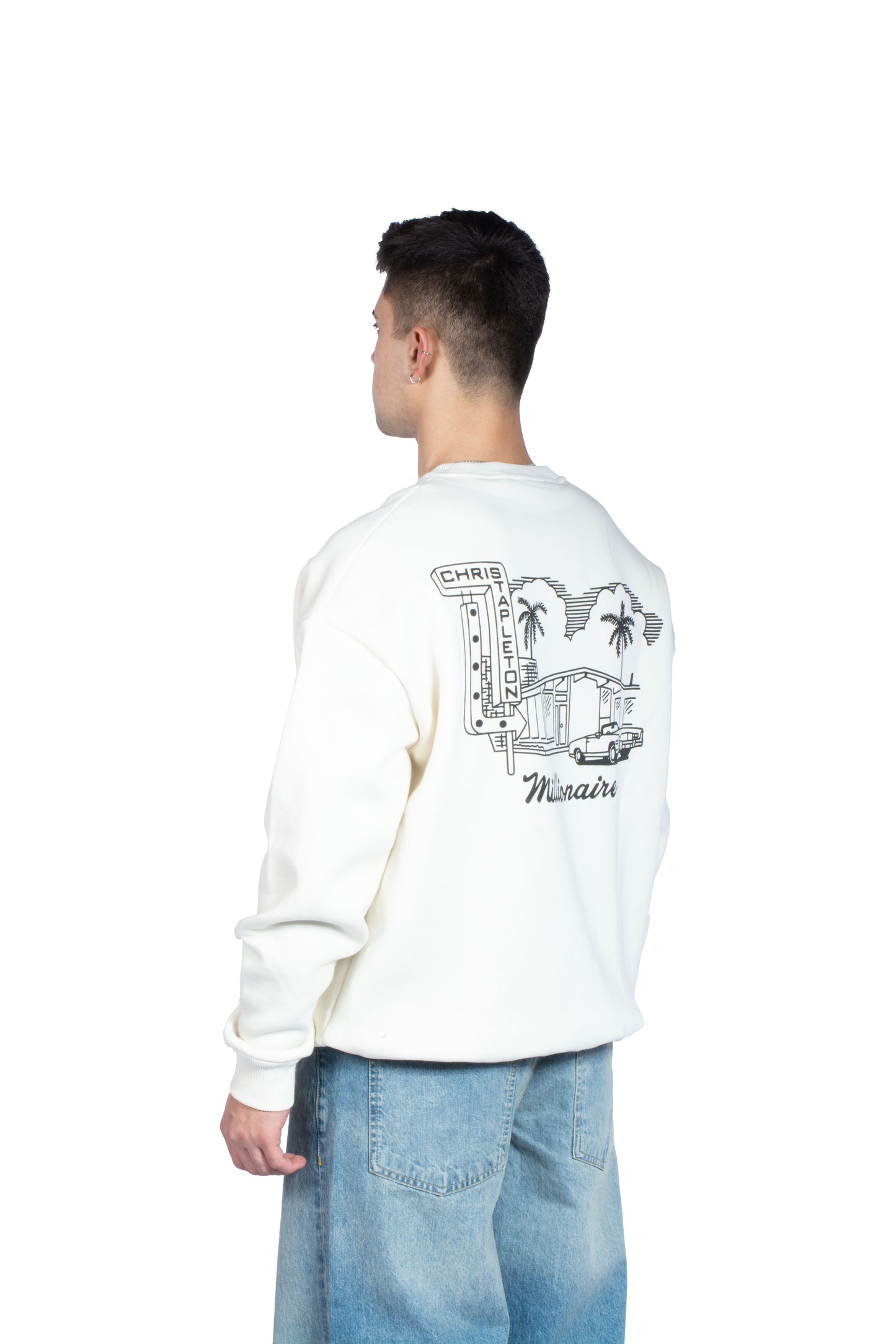 Millionaire Printed Bej Sweatshirt