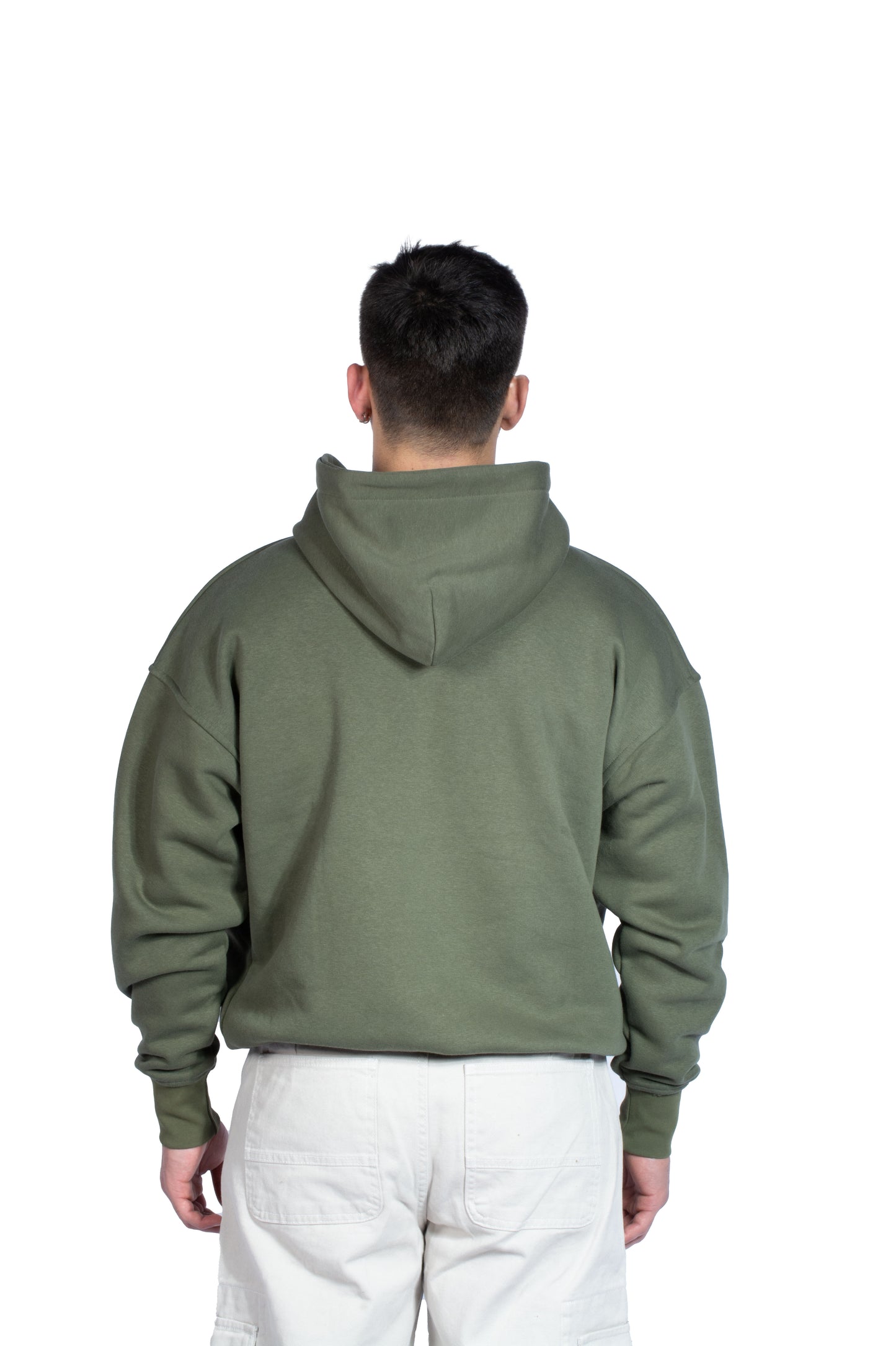 Splorge Kabartma Peluş İşlemeli Haki Zip Hoodie