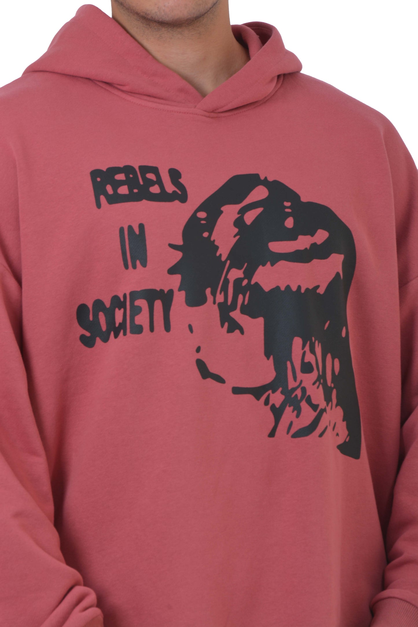 Rebels Human Printed Premium Vişne Rengi Hoodie