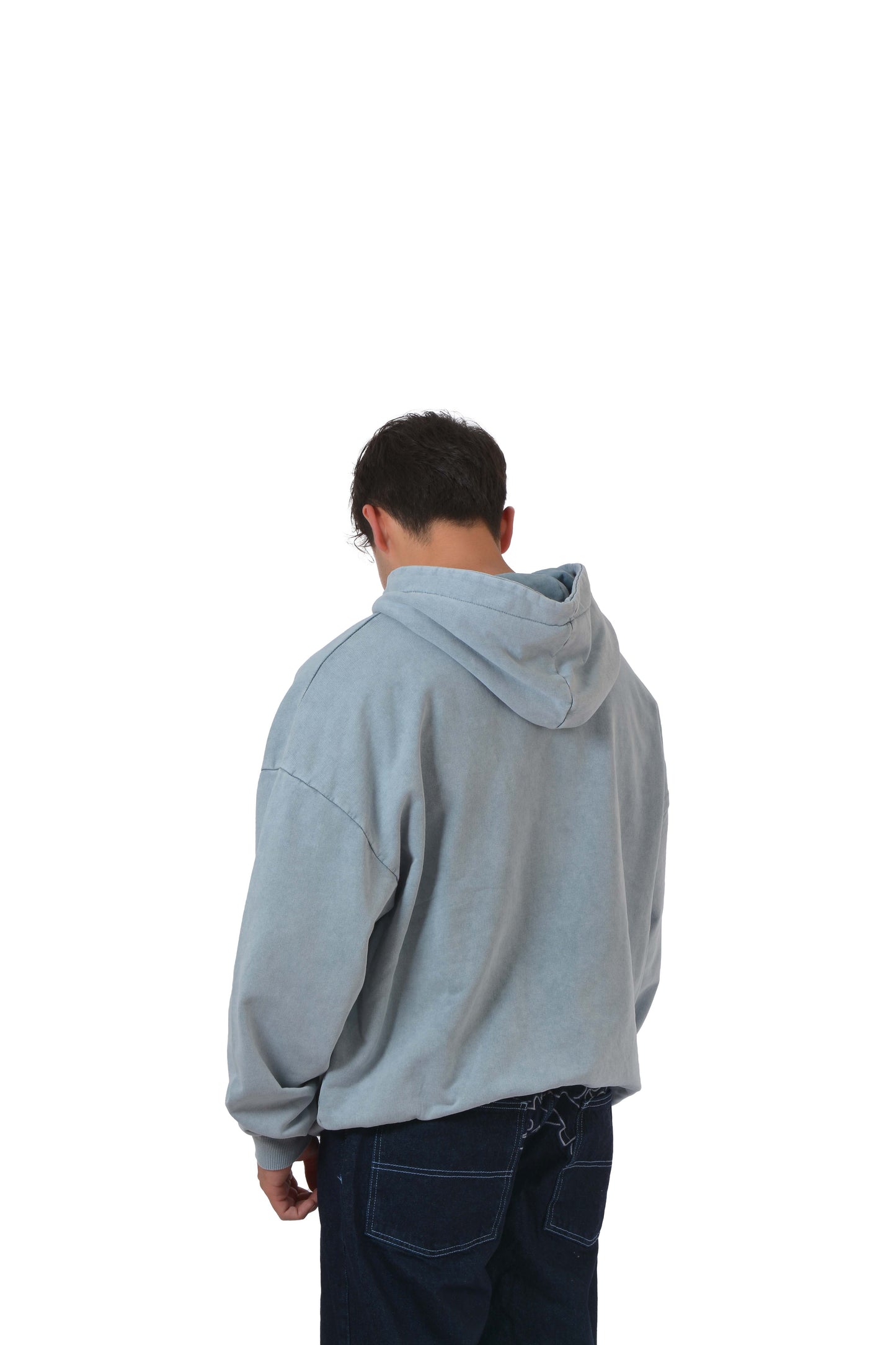 Famous Printed Baskılı Acid Washed Hoodie