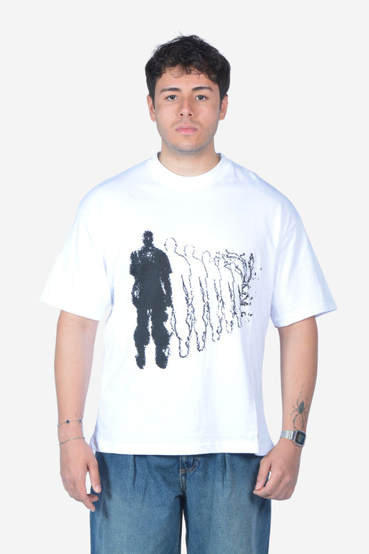 Human Printed Beyaz Tişört