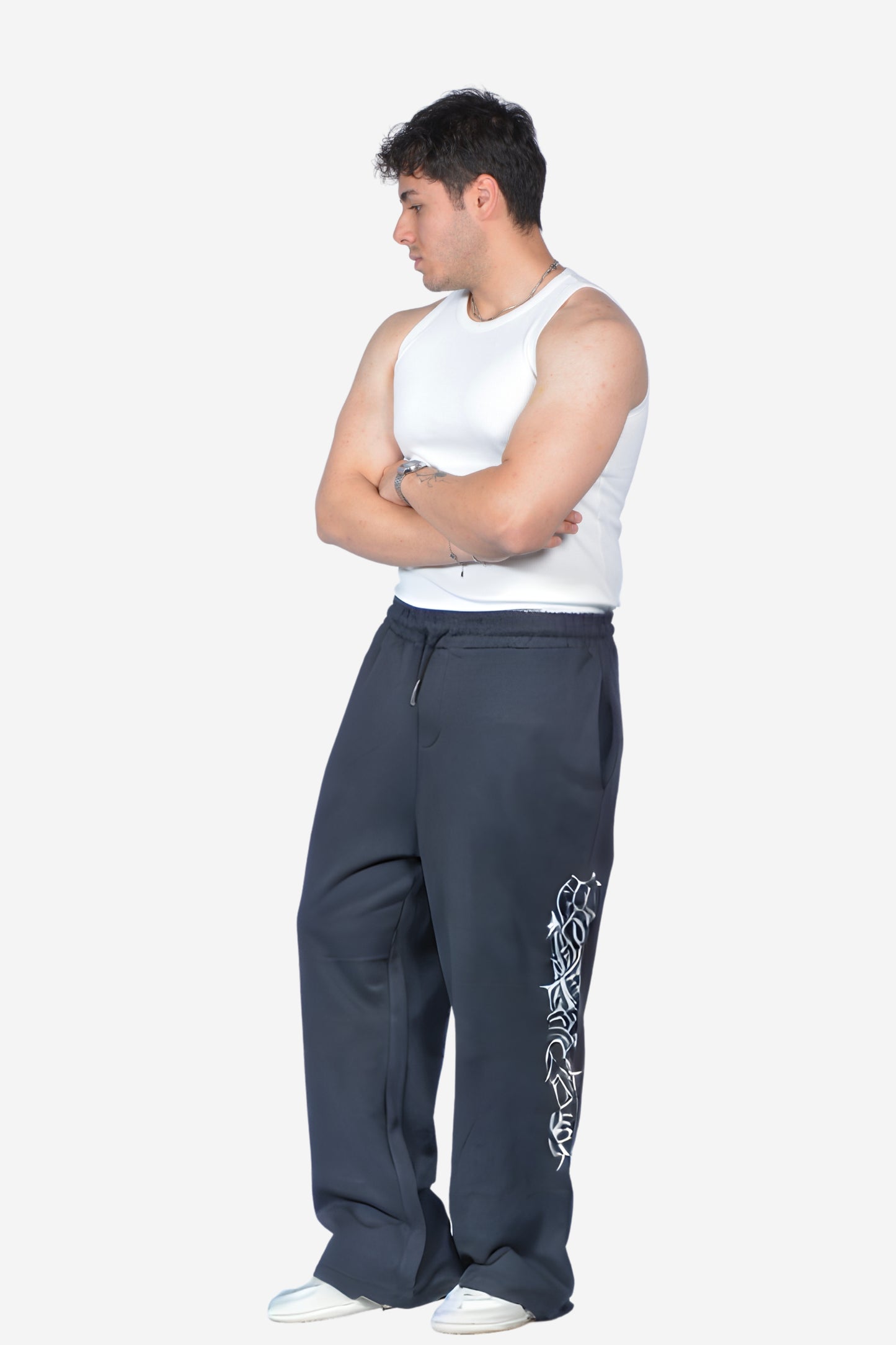 Tribal Nakış Detaylı Ayarlanabilir Paça Baggy Eşofman