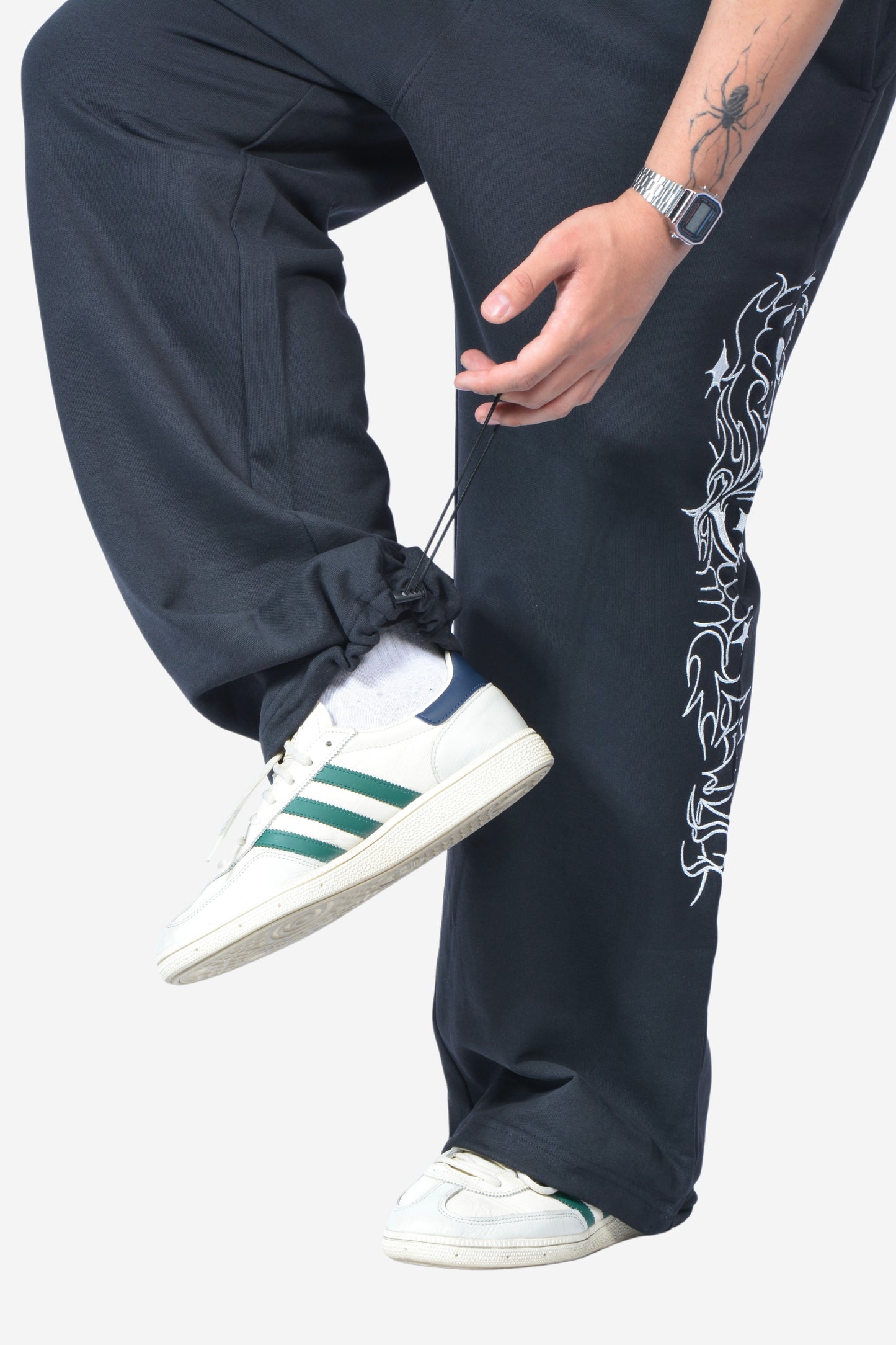 Tribal Nakış Detaylı Ayarlanabilir Paça Baggy Eşofman