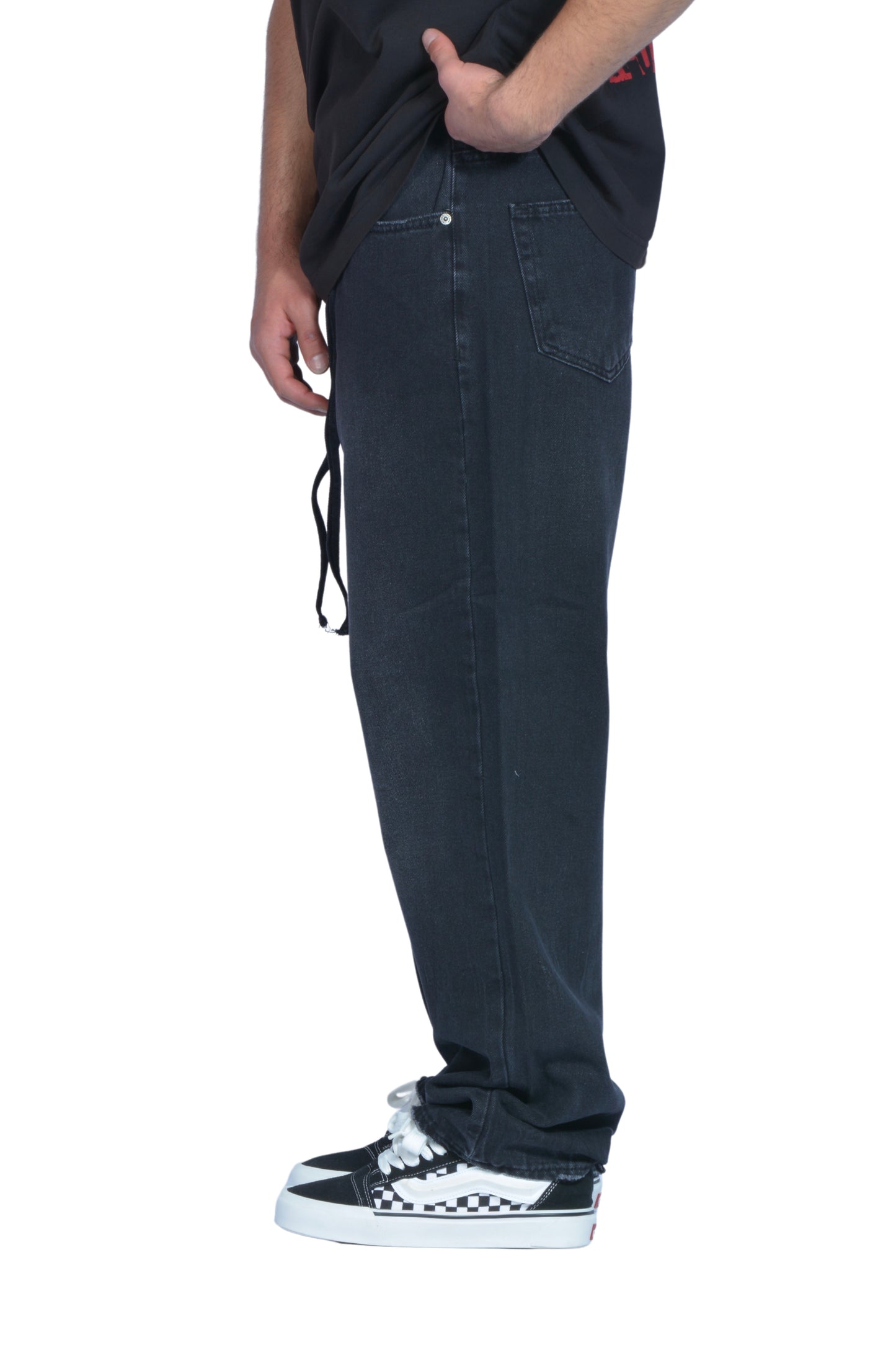 The Dad Black Washed Baggy Pants