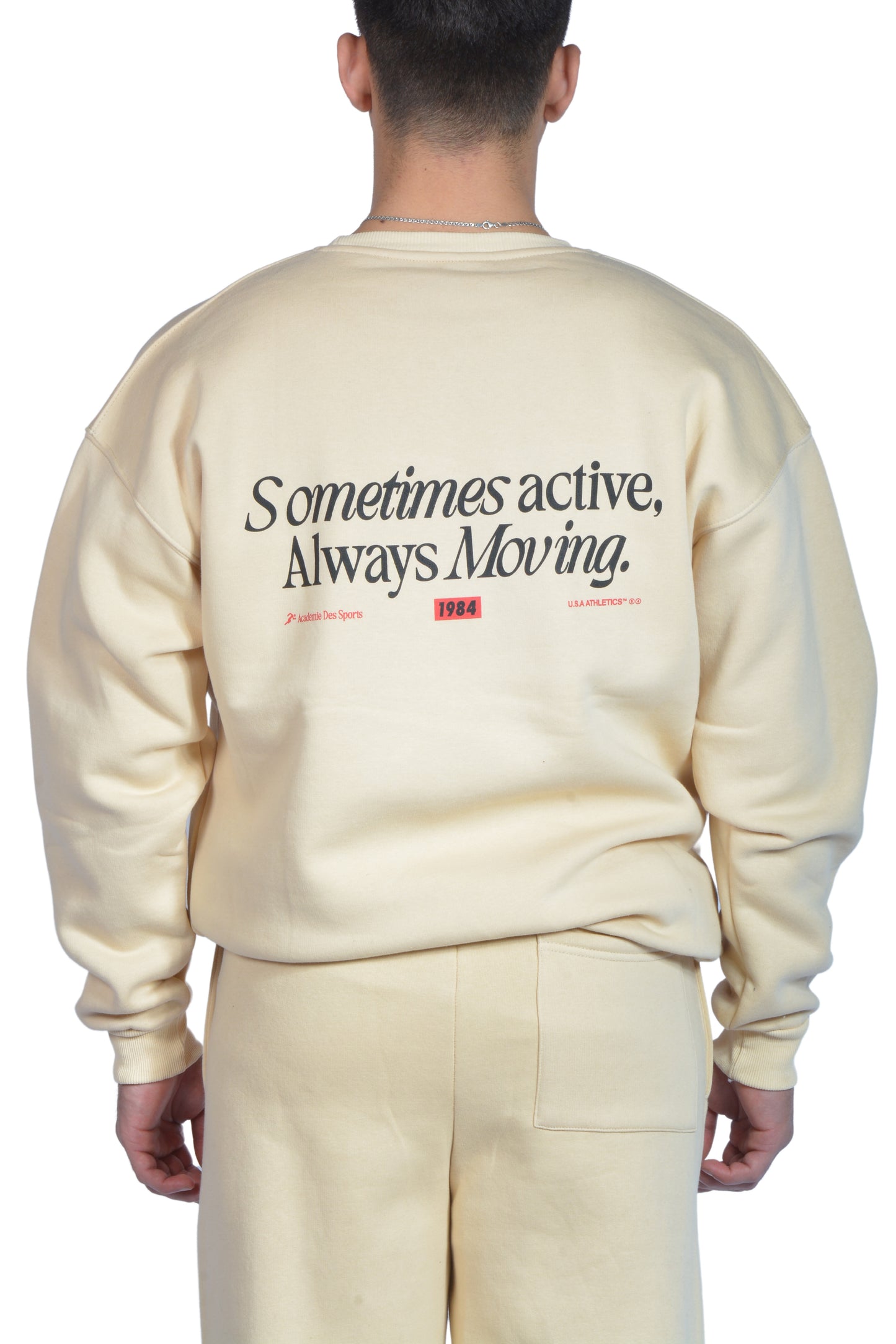 1984 Printed Premium Bej Sweatshirt