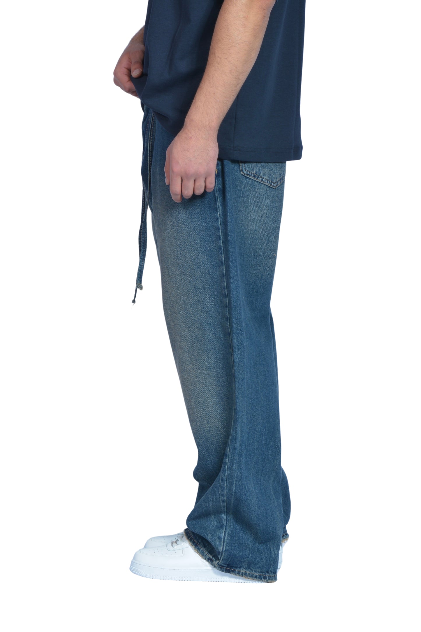 The Dad Navy Blue Washed Baggy Pants