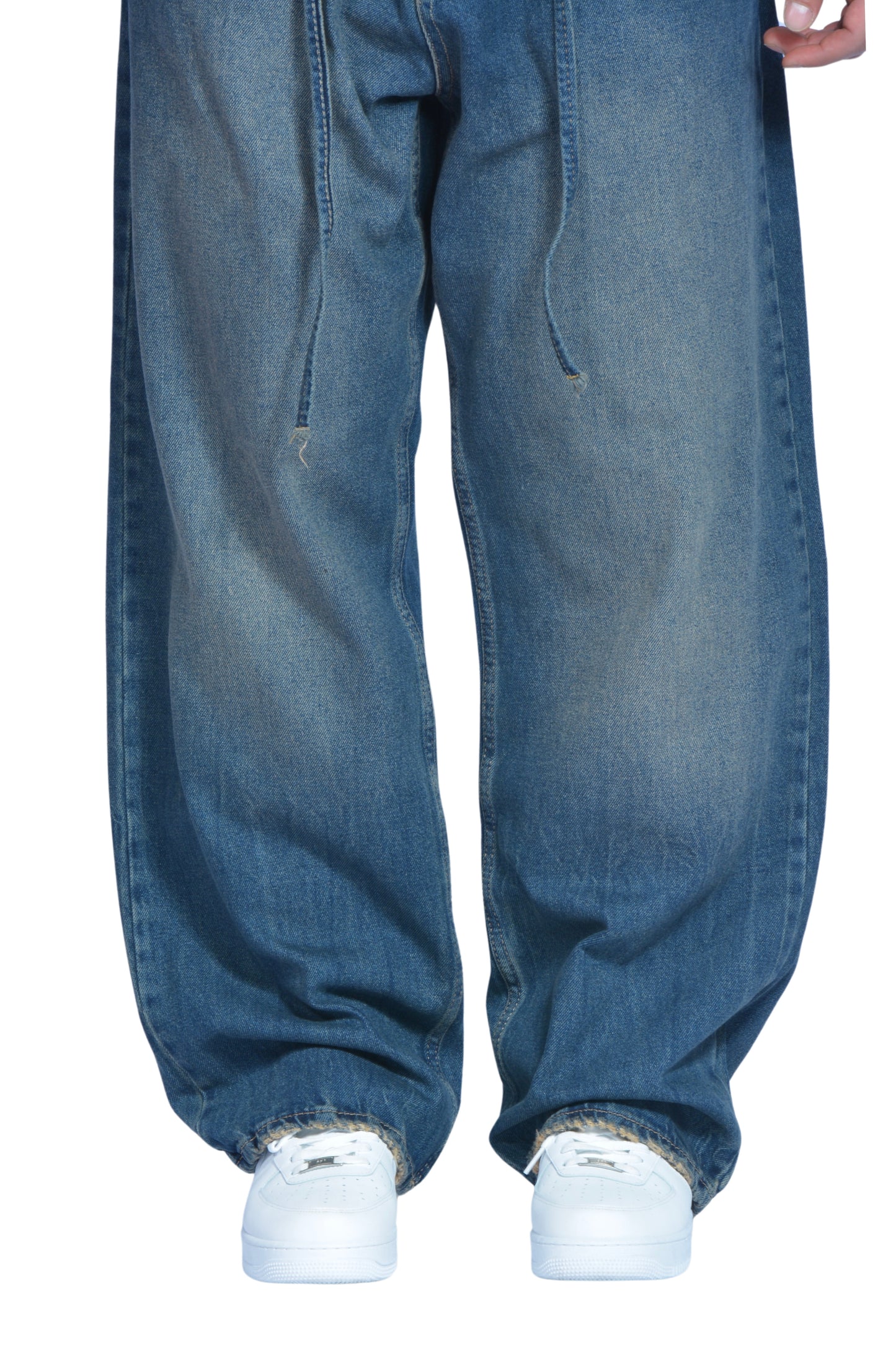 The Dad Navy Blue Washed Baggy Pants