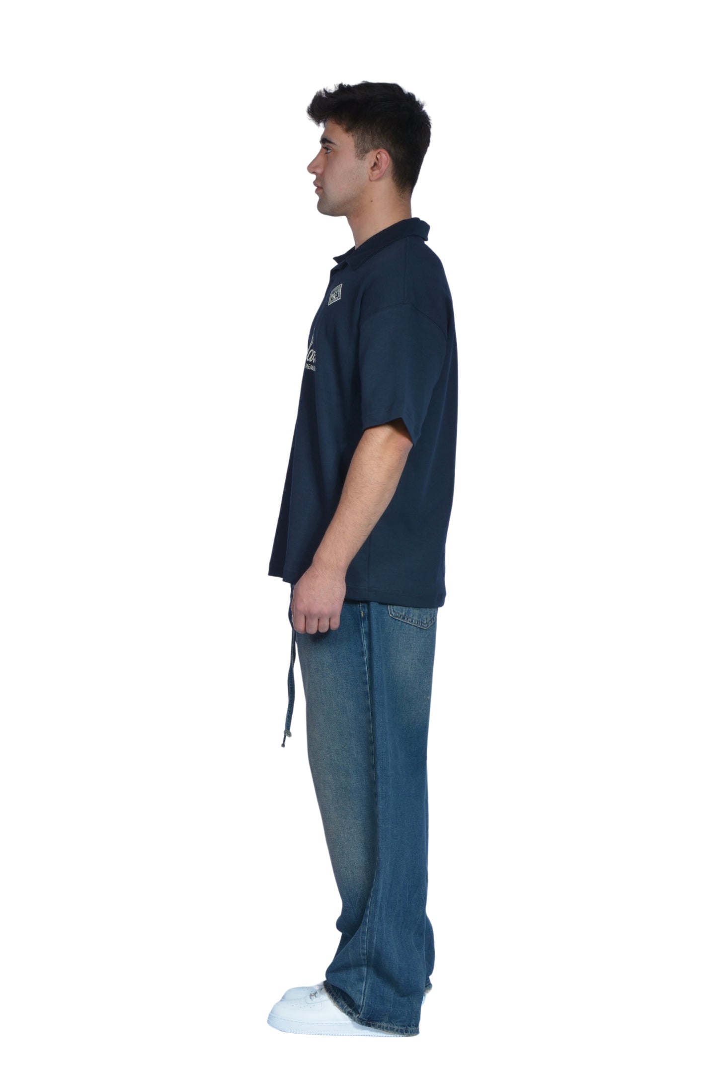 The Dad Navy Blue Washed Baggy Pants