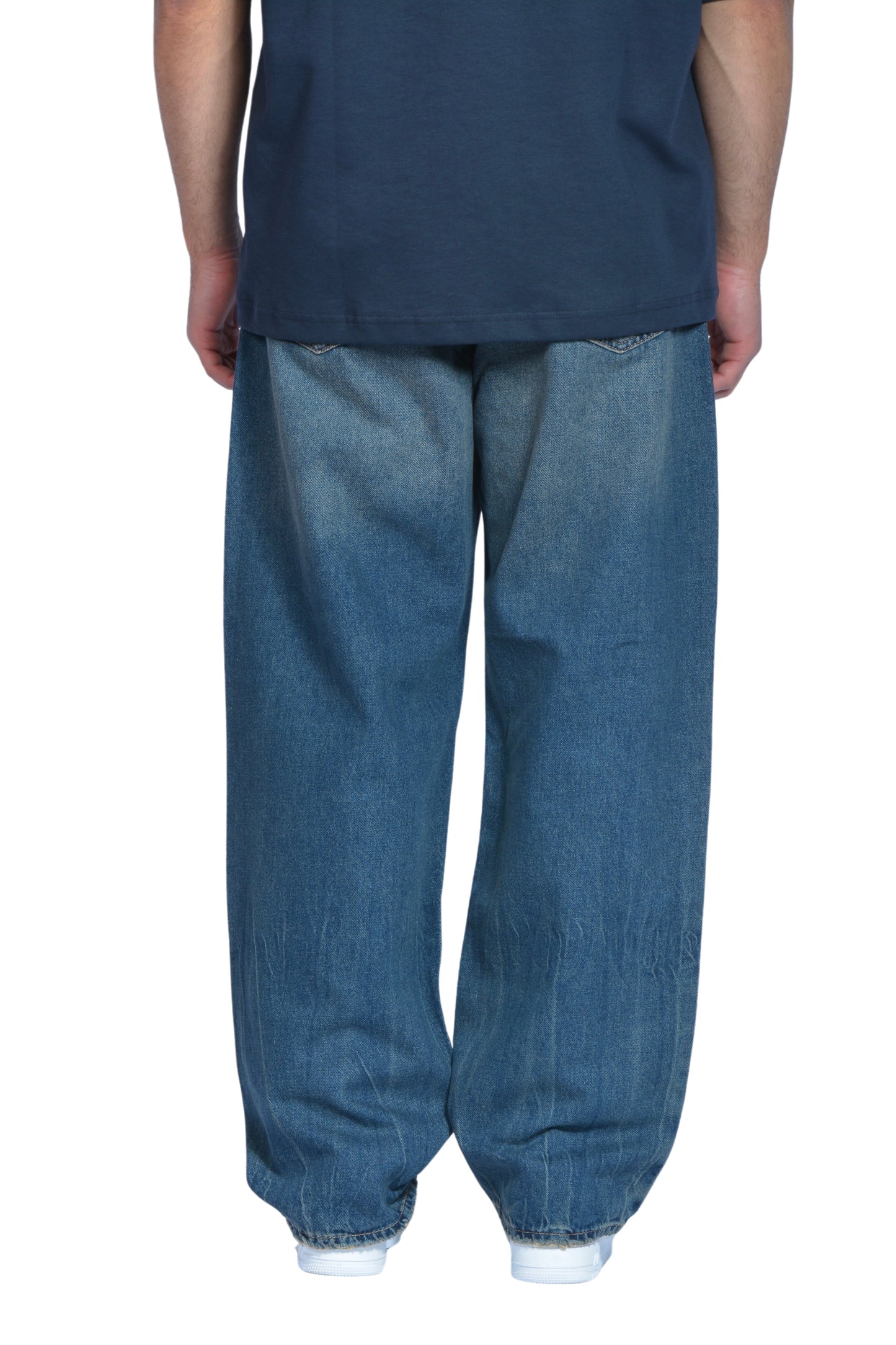 The Dad Navy Blue Washed Baggy Pants