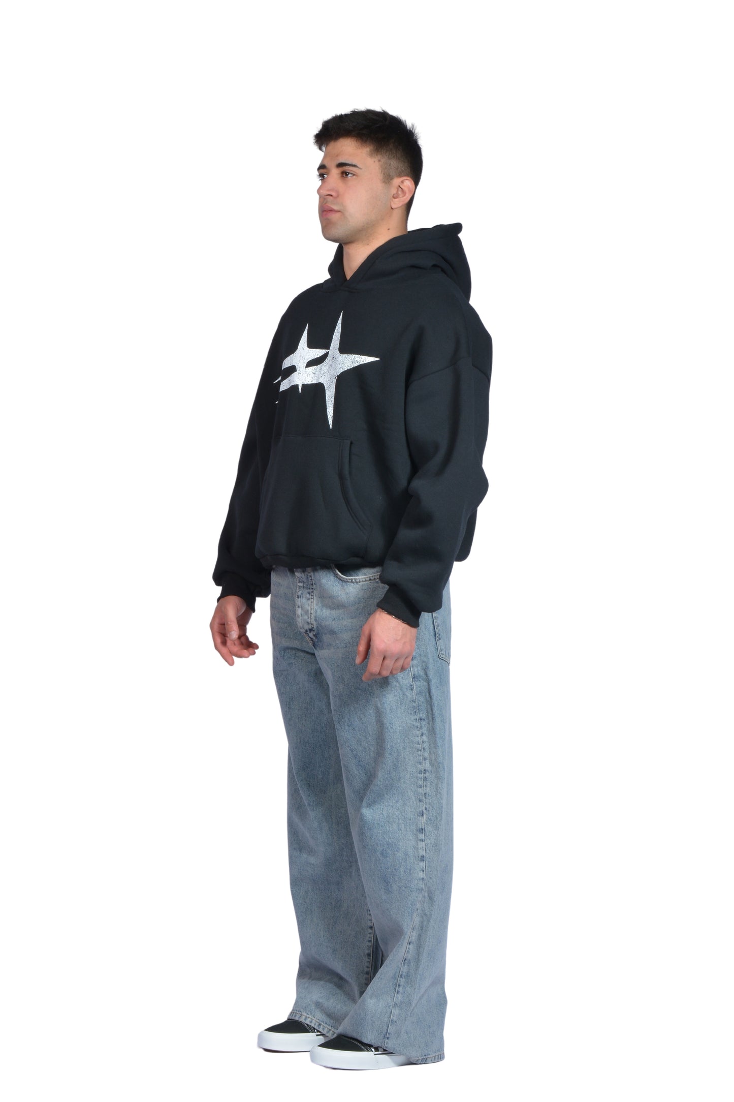 Star Printed Premium Boxy Hoodie