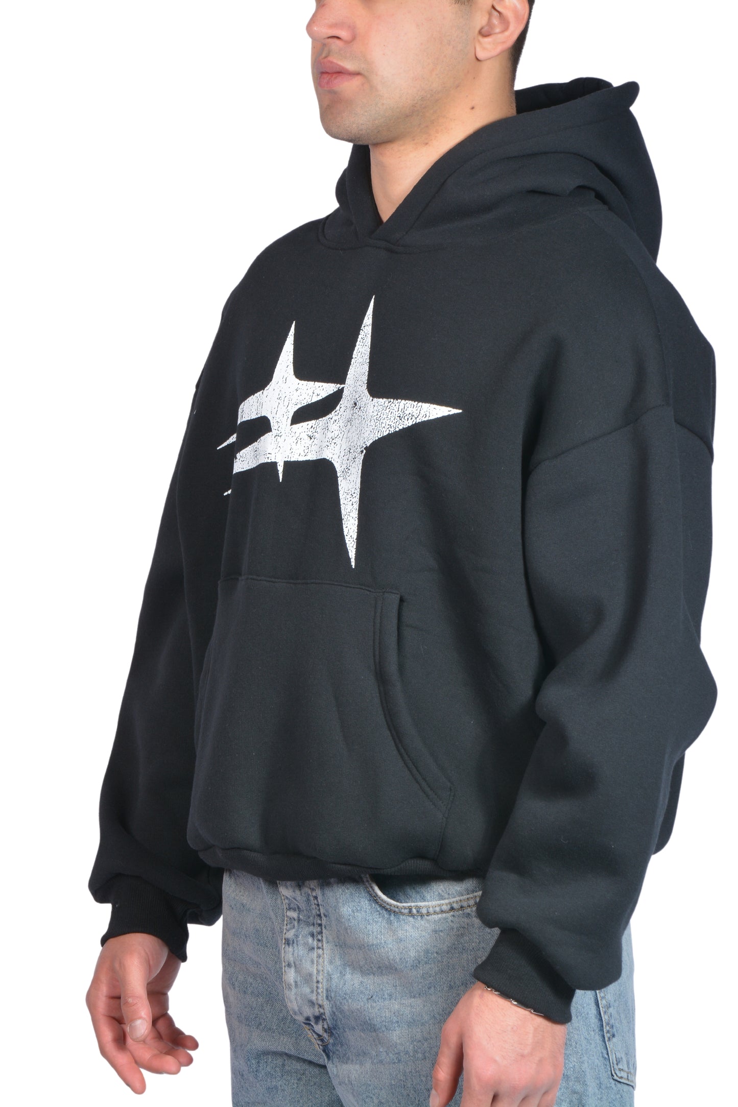 Star Printed Premium Boxy Hoodie