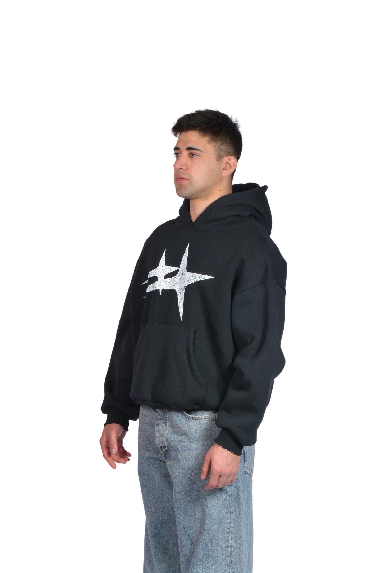 Star Printed Premium Boxy Hoodie