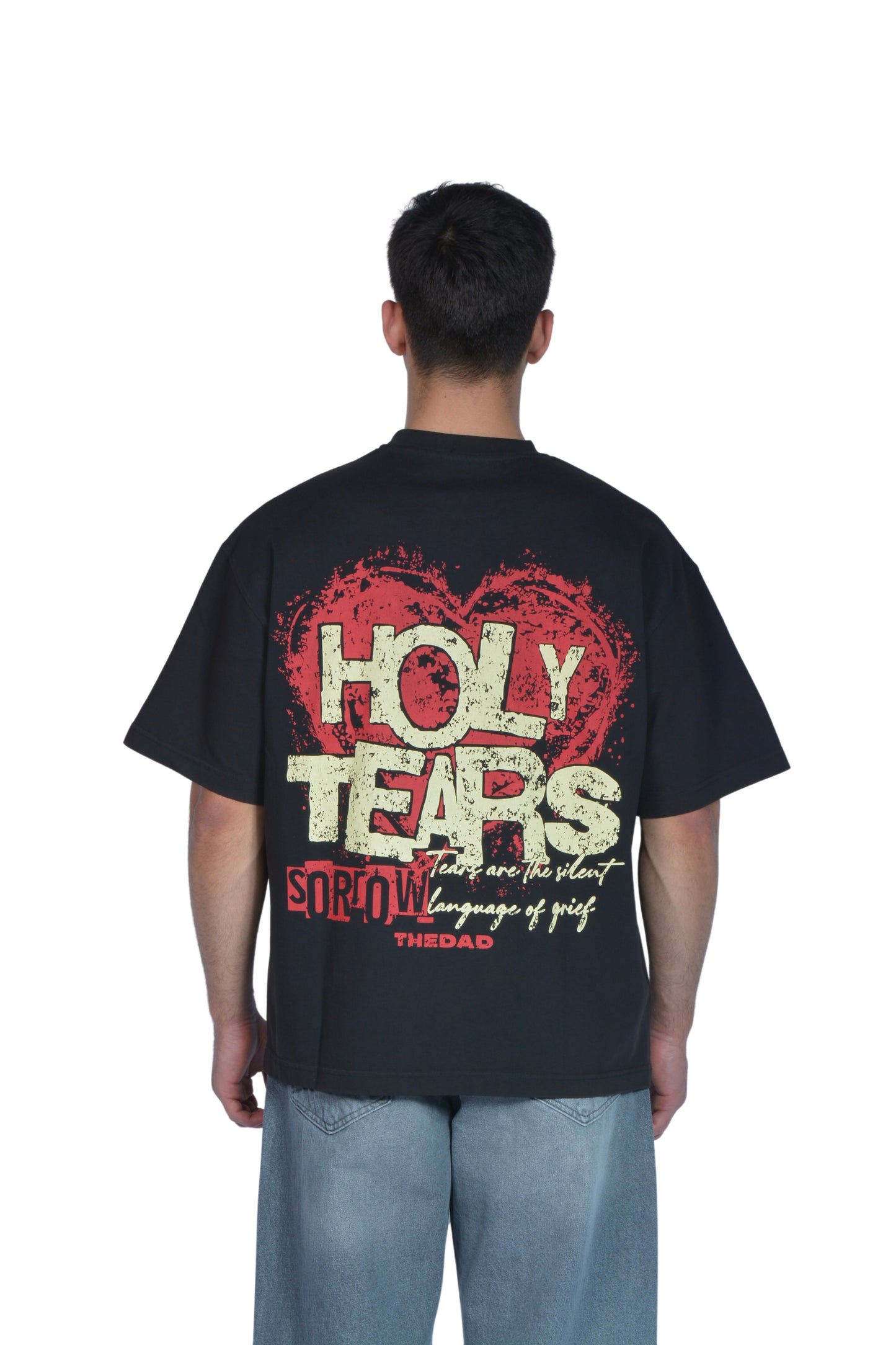 Holy Tears Heart Printed Fume Tee